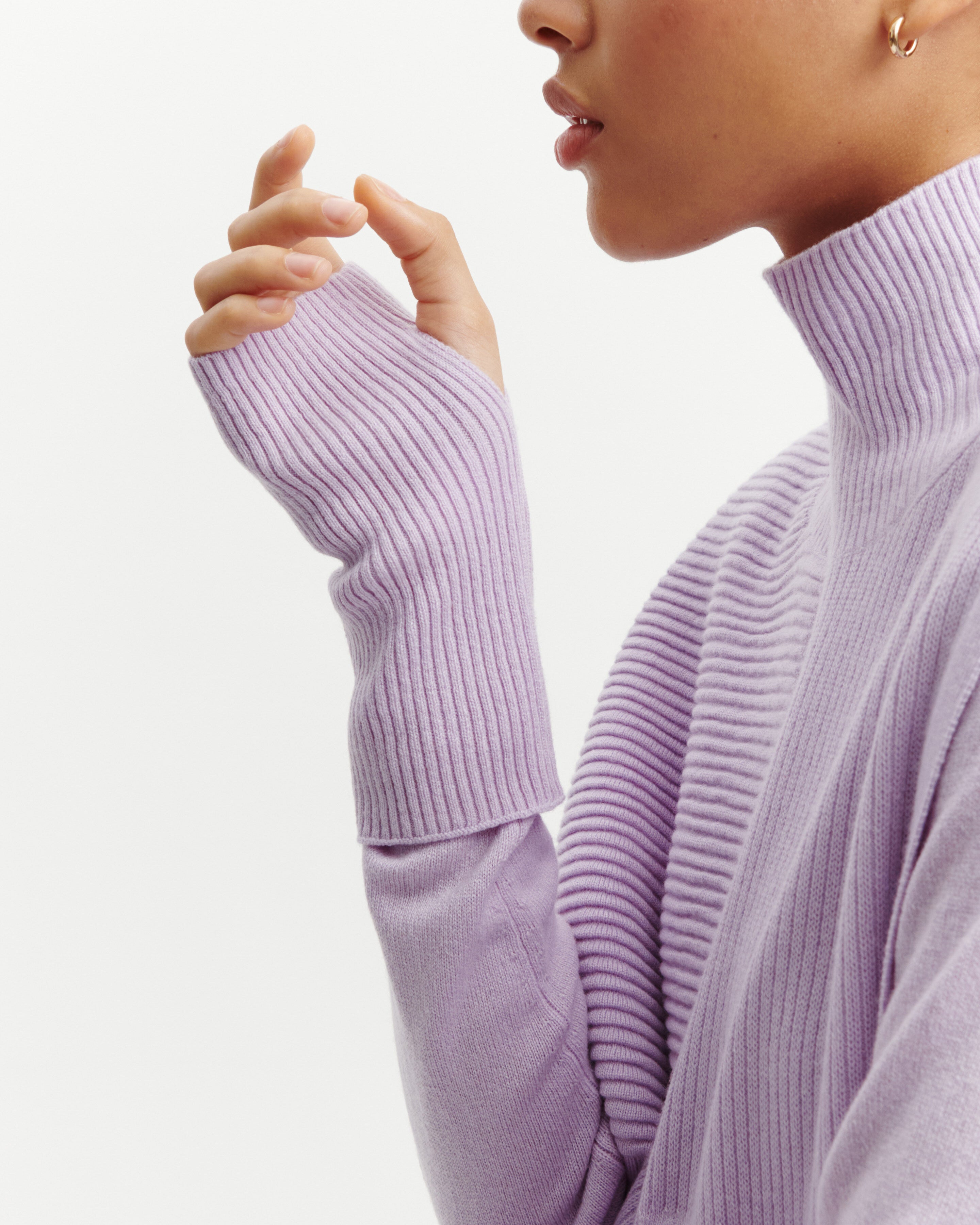 Mitaines courtes à côtes-JACINTHE-100% cachemire