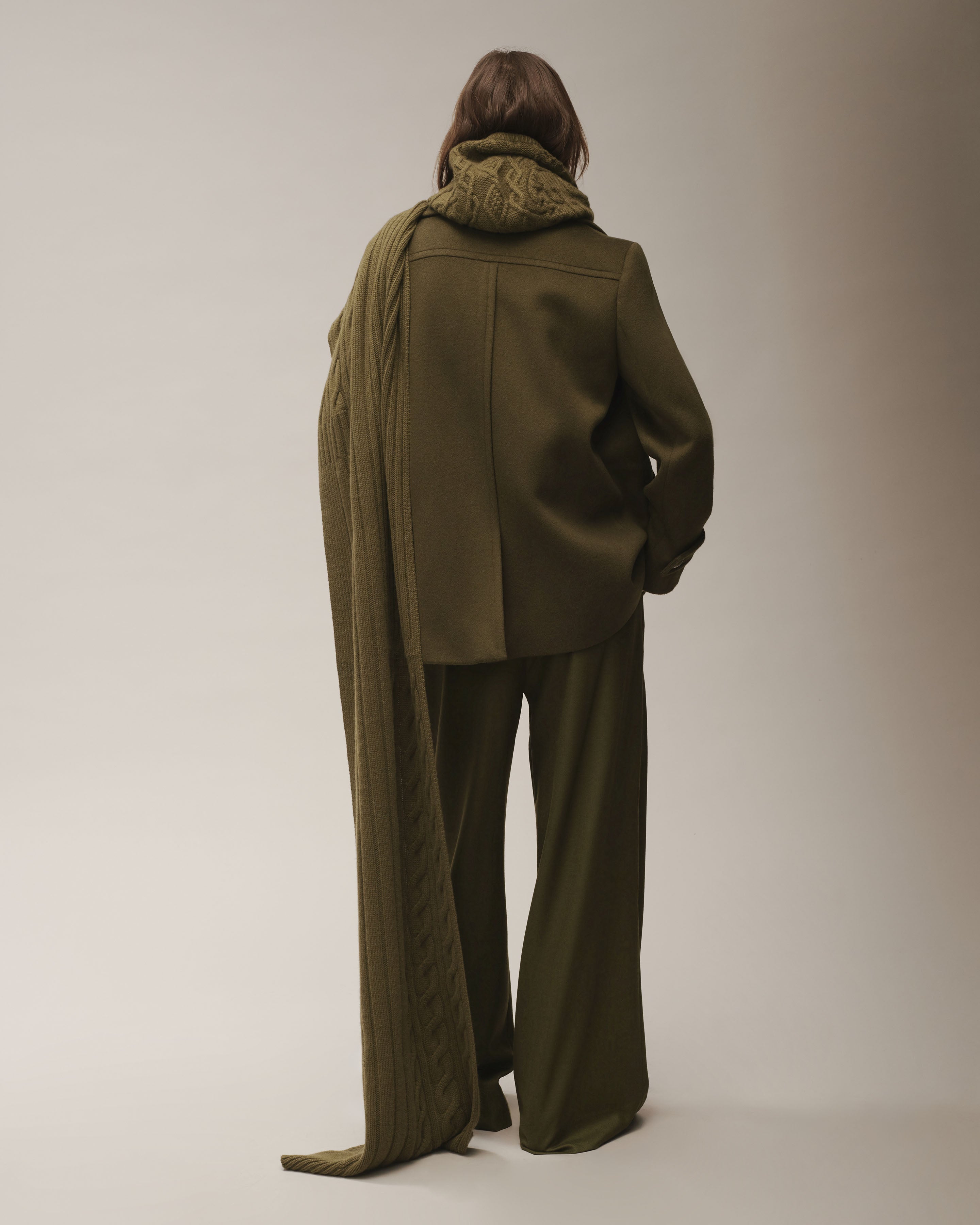 Echarpe à torsades-BRONZE-100% cachemire