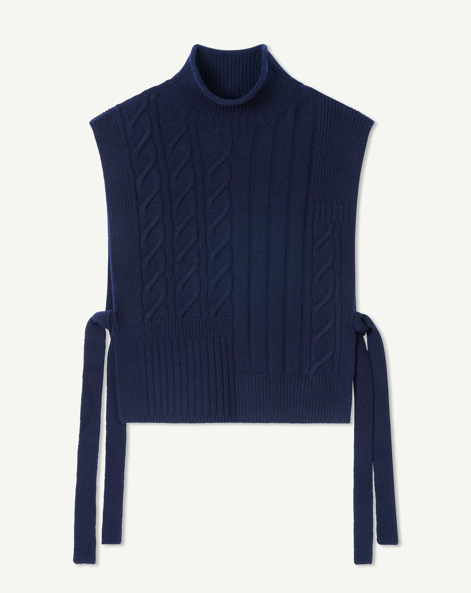 Plastron long à torsades-MARINE-100% cachemire