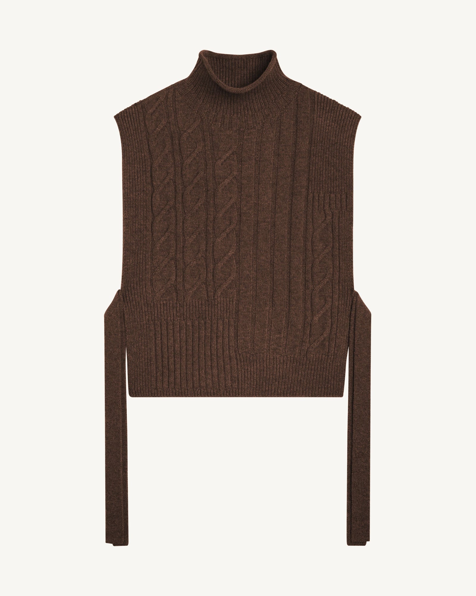 Plastron long à torsades-CHOCOLAT-100% cachemire