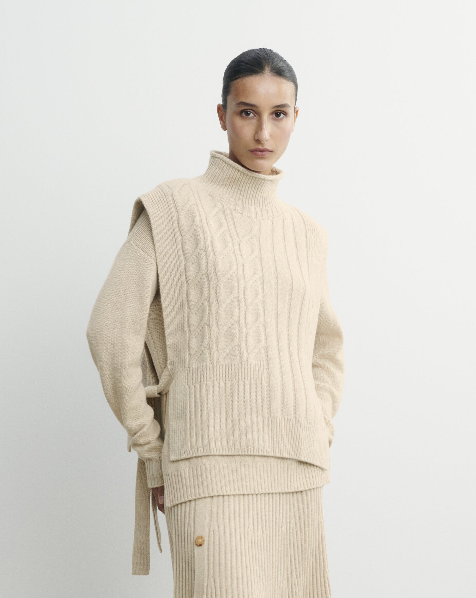 Plastron long à torsades-AVOINE-100% cachemire