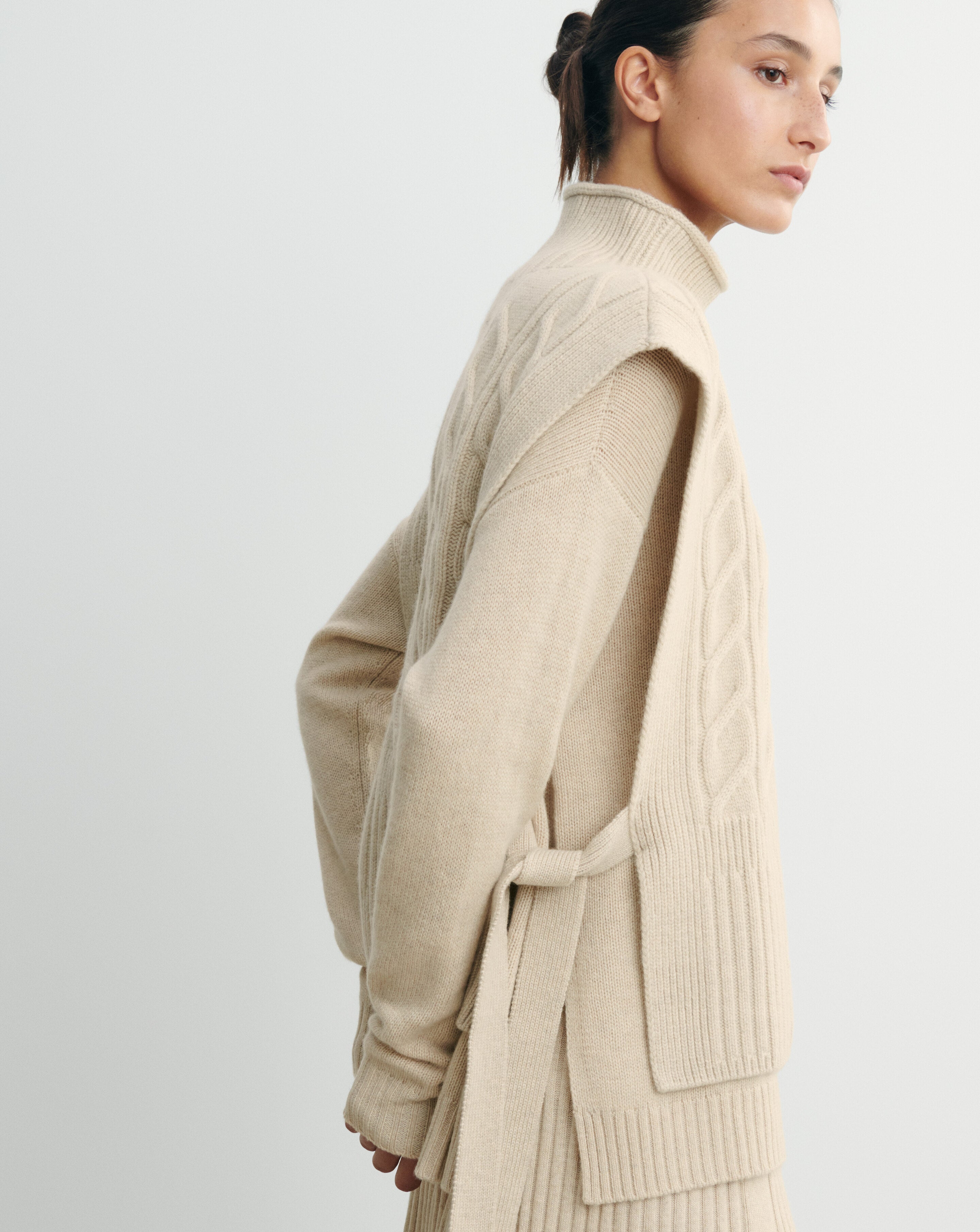 Plastron long à torsades-AVOINE-100% cachemire