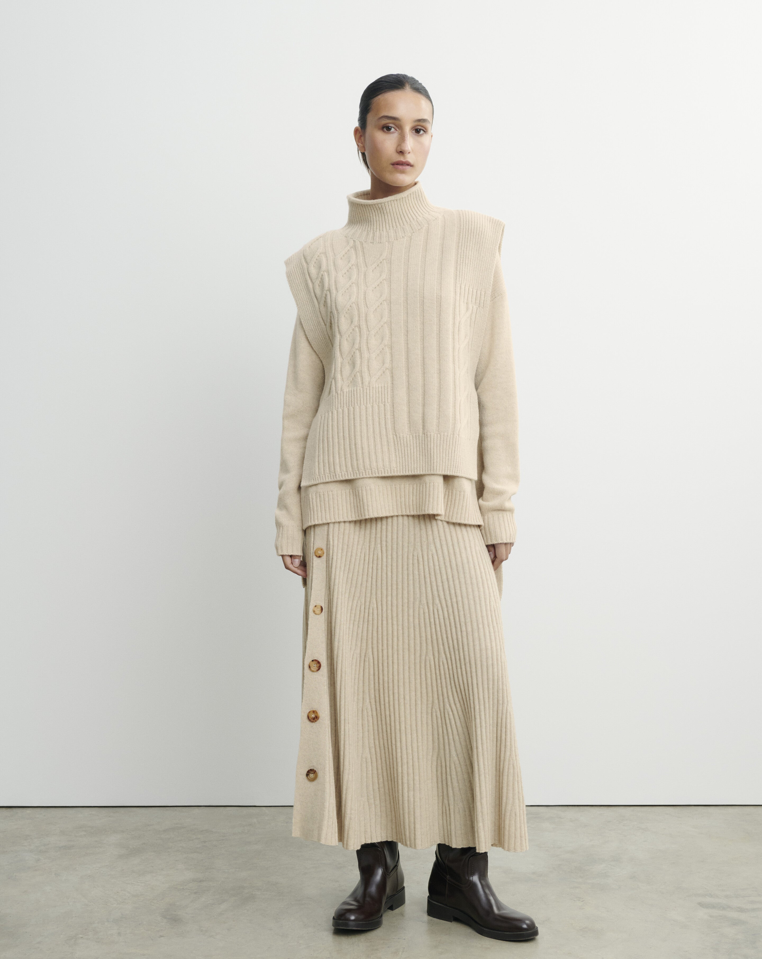 Plastron long à torsades-AVOINE-100% cachemire