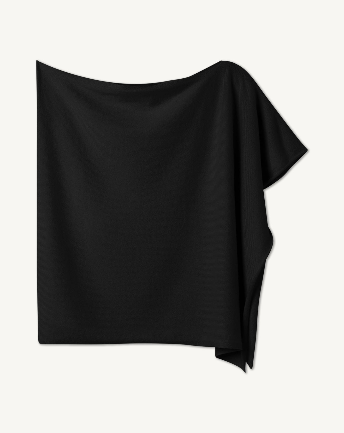 Poncho-NOIR-100% CACHEMIRE