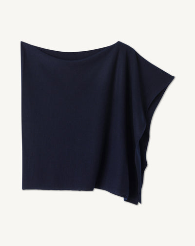 Poncho-MARINE-100% CACHEMIRE