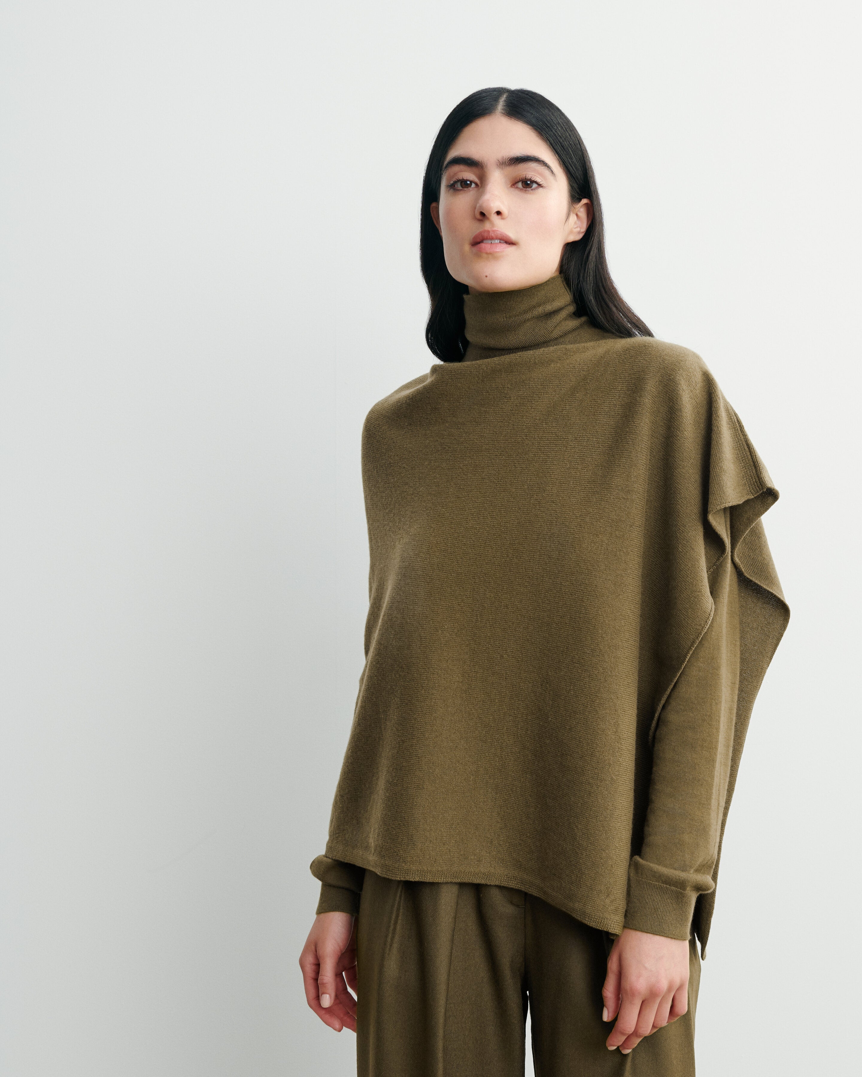 Poncho court-BRONZE-100% cachemire