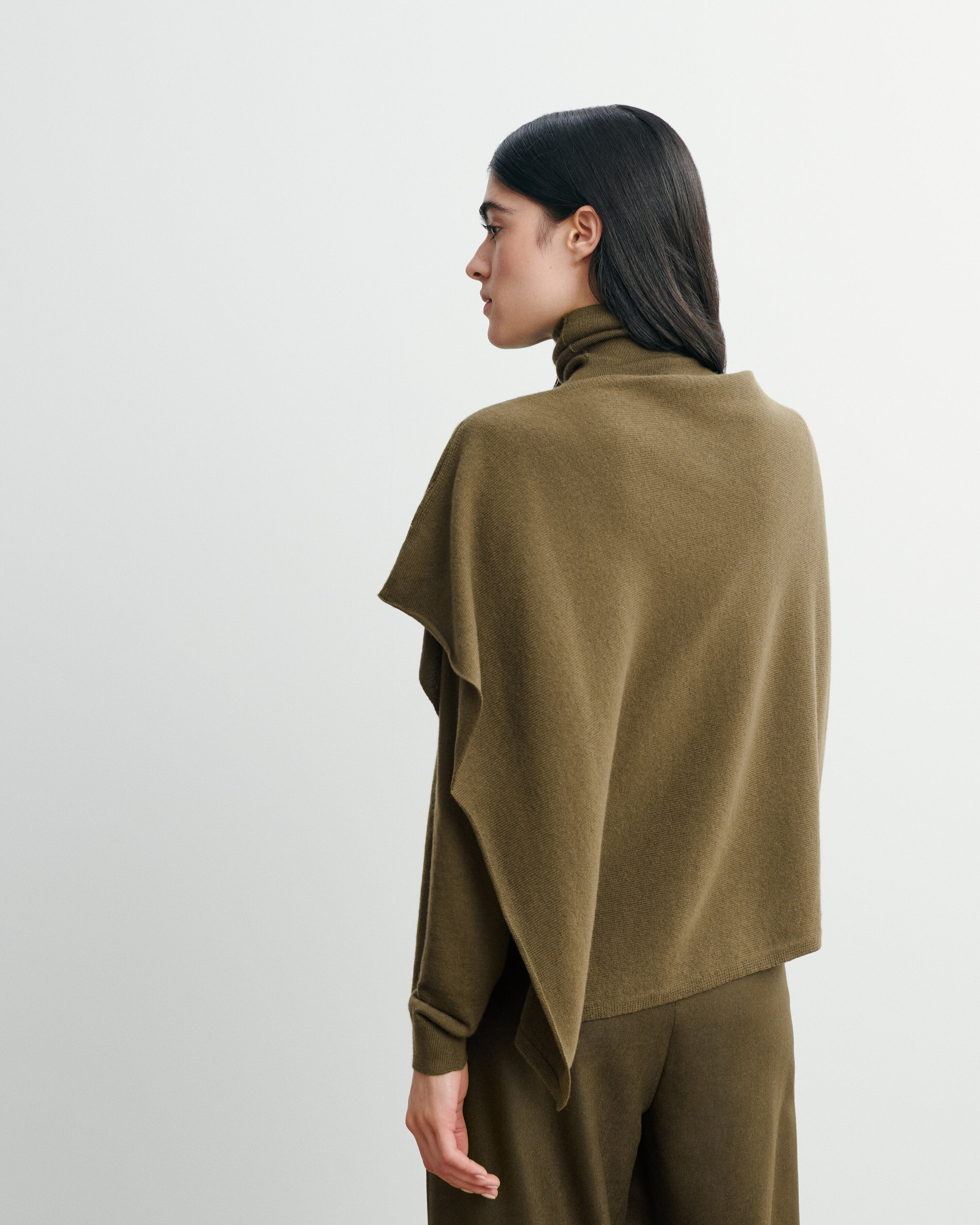 Poncho court-BRONZE-100% cachemire