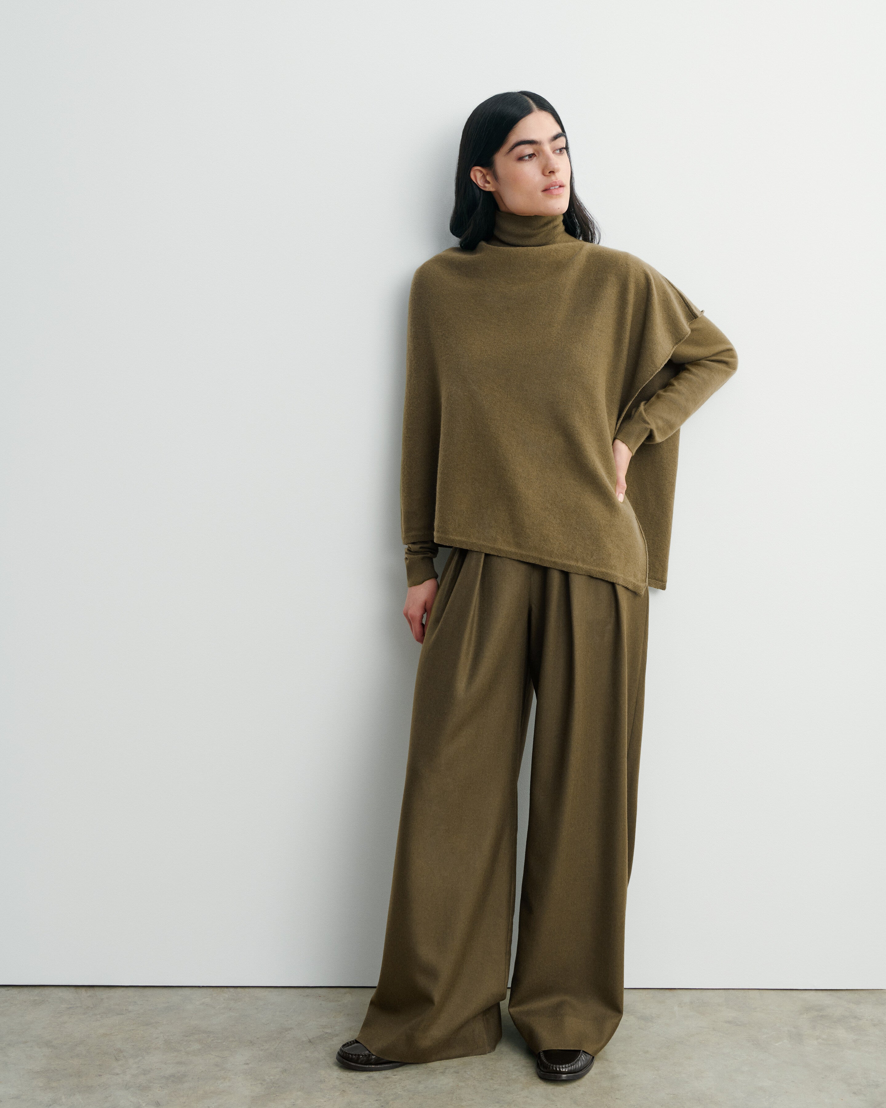 Poncho court-BRONZE-100% cachemire