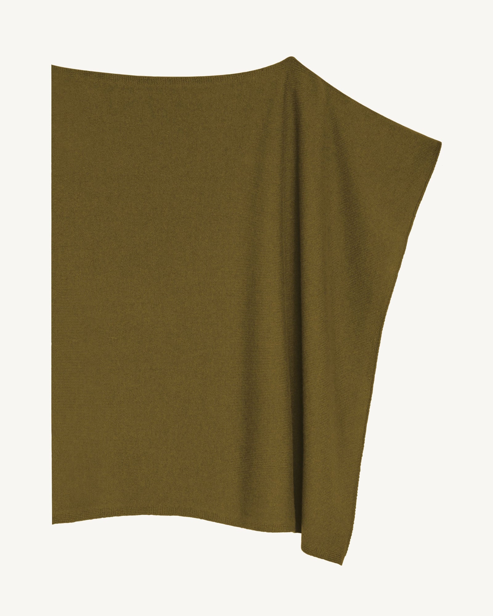 Poncho court-OLIVE-100% cachemire