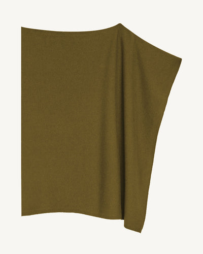 Poncho court-OLIVE-100% cachemire
