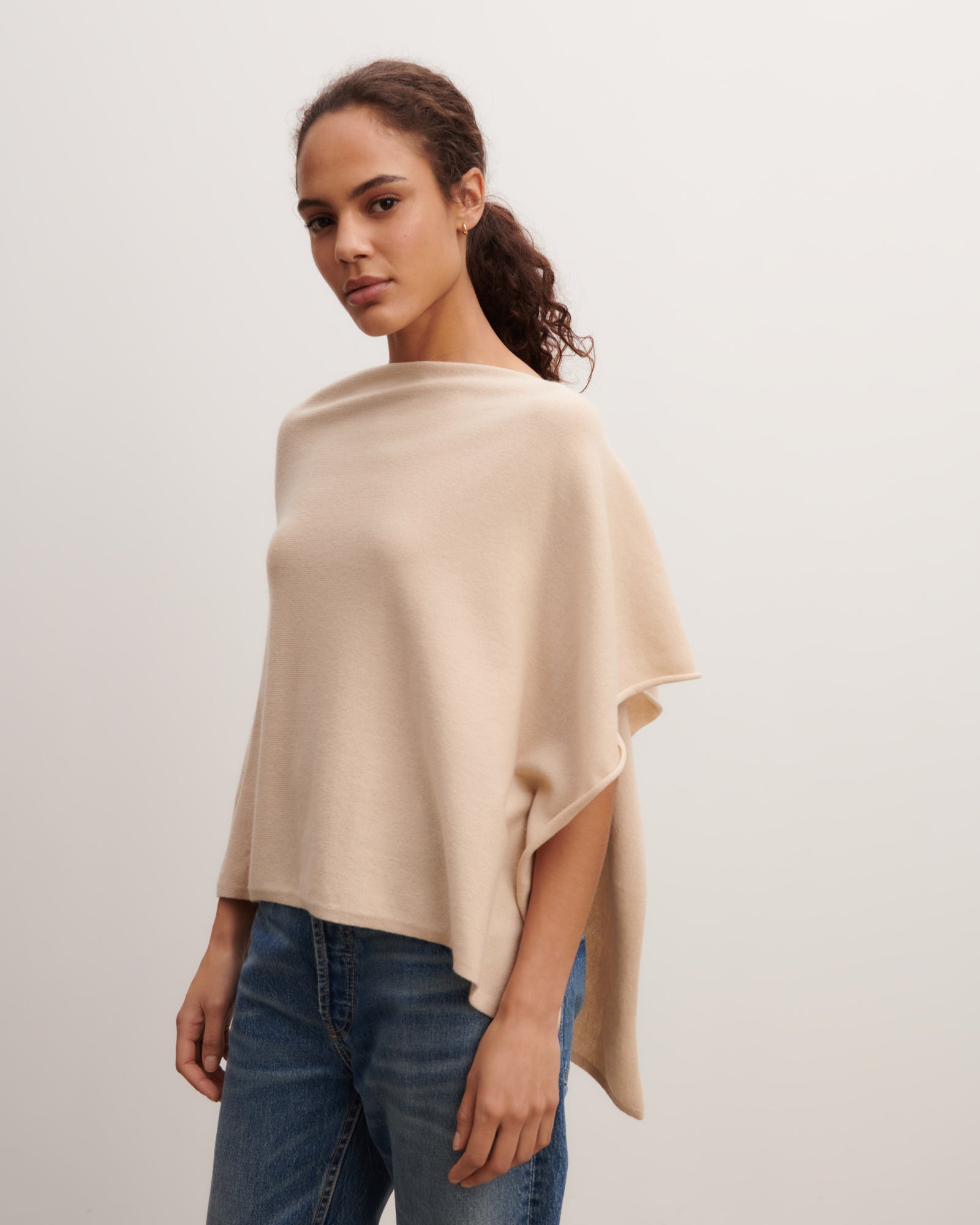 Poncho court-CAMOMILLE-100% cachemire