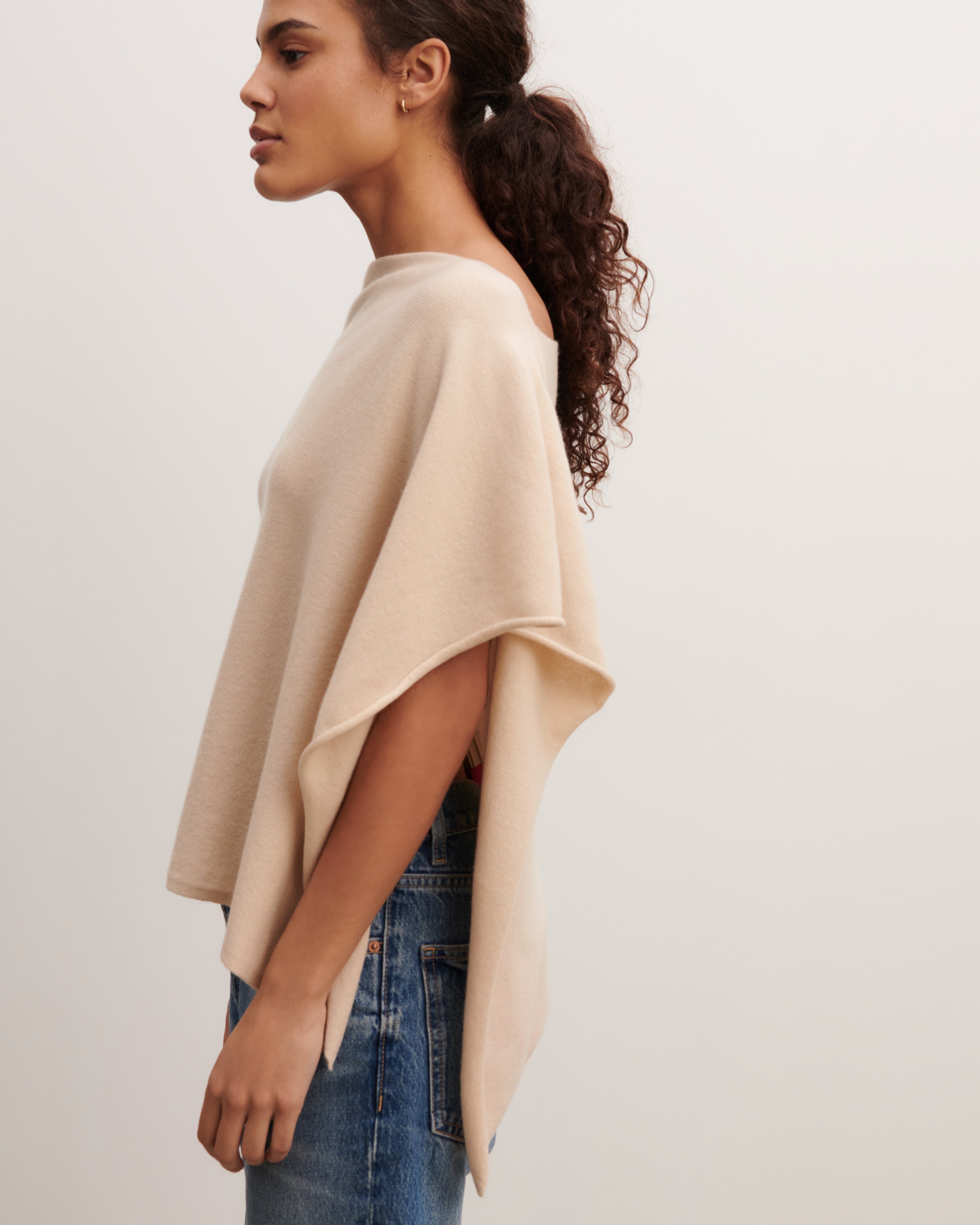 Poncho court-CAMOMILLE-100% cachemire