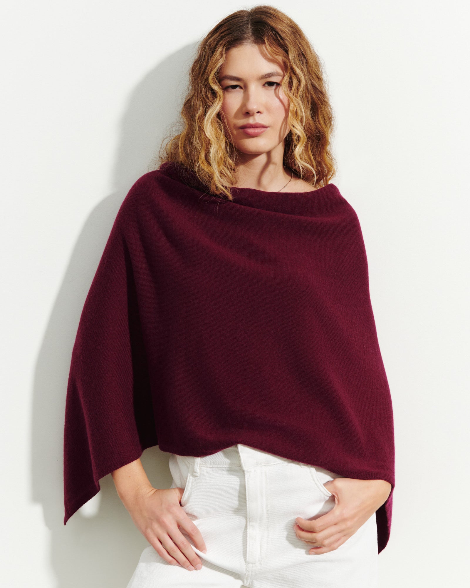 Poncho court-OXALIS-100% cachemire