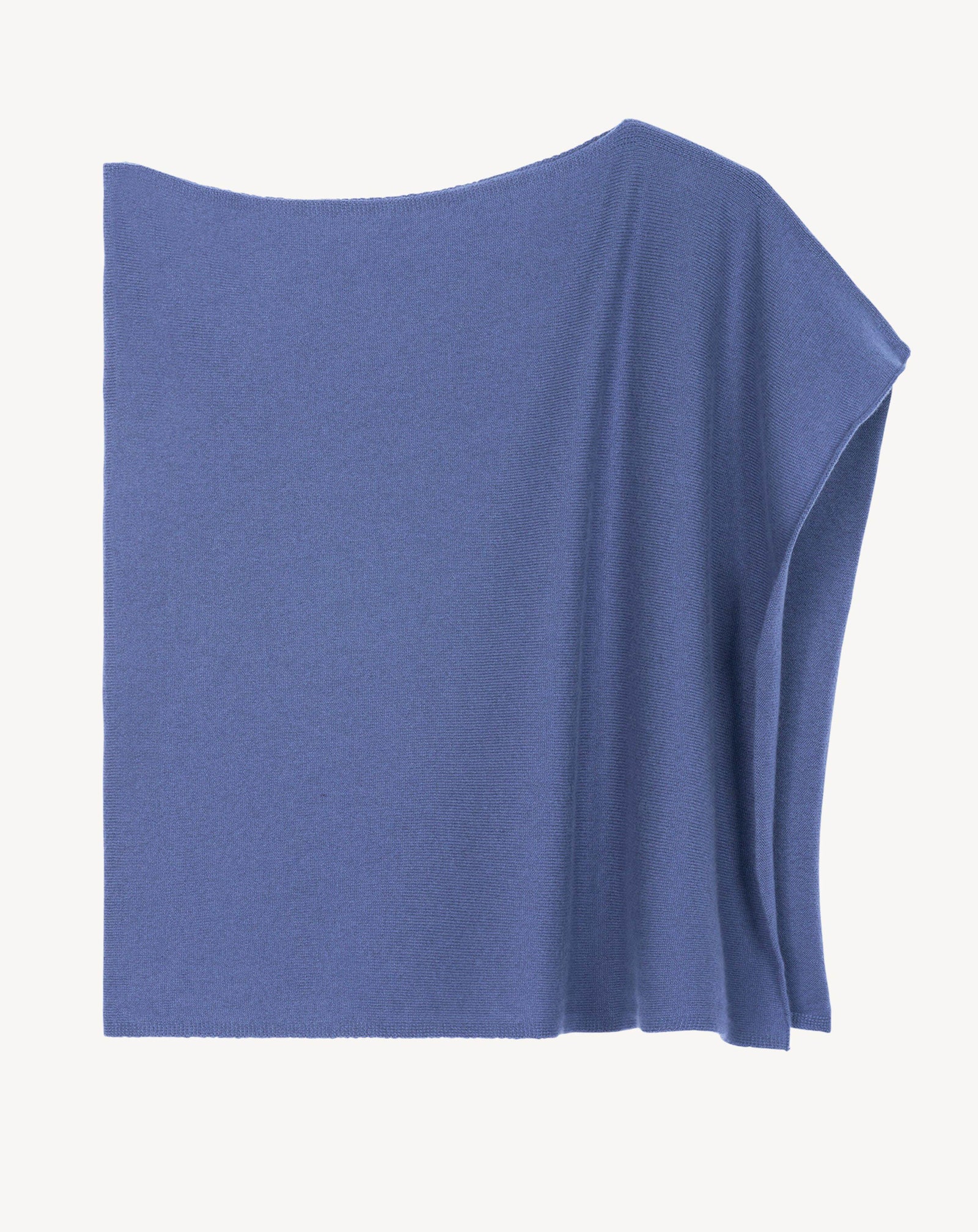 Poncho court-BLEU ATLAS-100% cachemire
