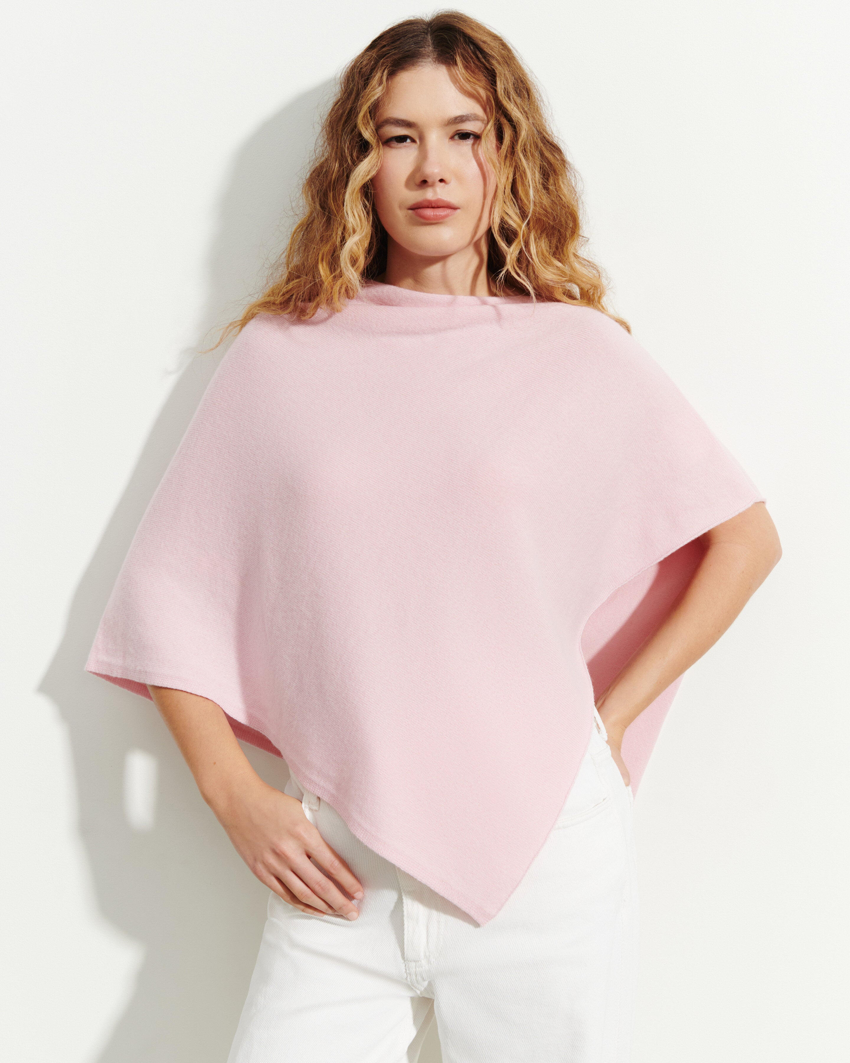 Poncho court-SAKURA-100% cachemire