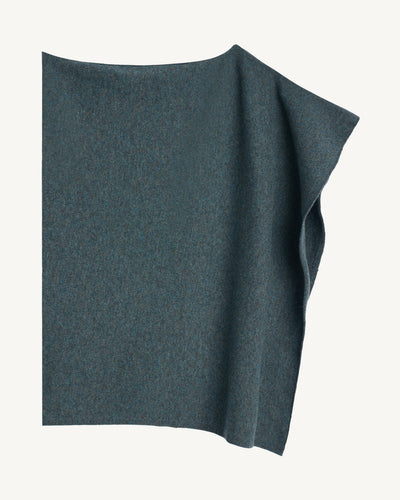 Poncho court-BLEU GRANIT-100% cachemire