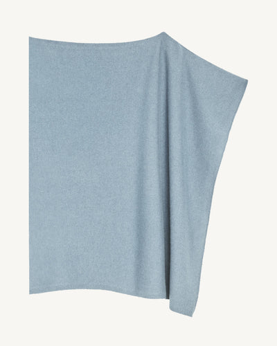 Poncho court-BLEU GLACIER-100% cachemire