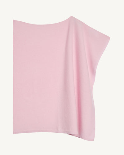 Poncho court-ROSE QUARTZ-100% cachemire
