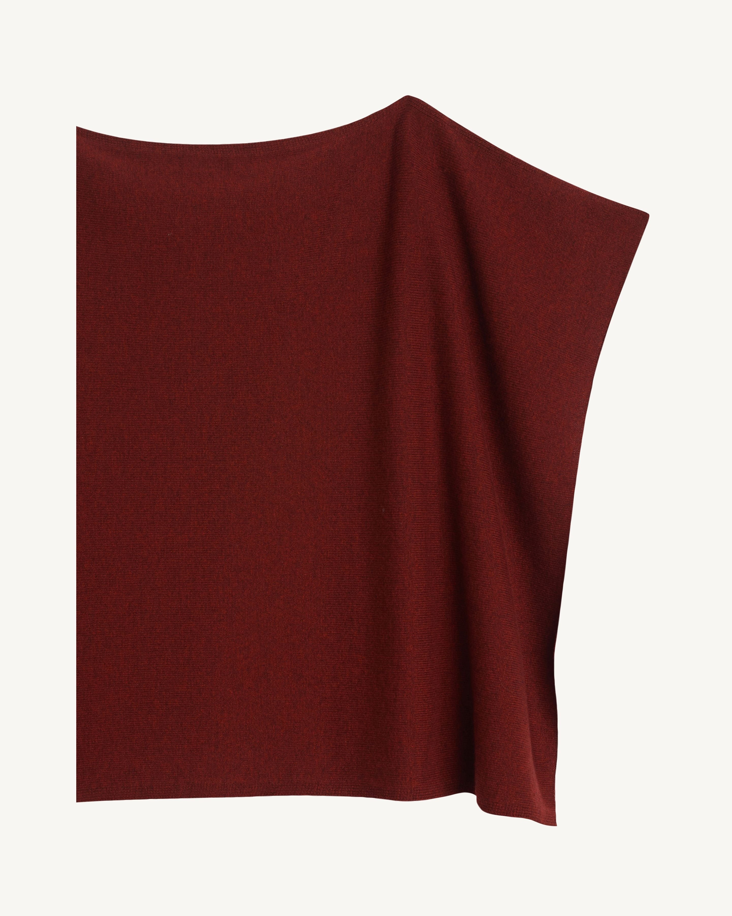 Poncho court-ROUGE D'ORIENT-100% cachemire