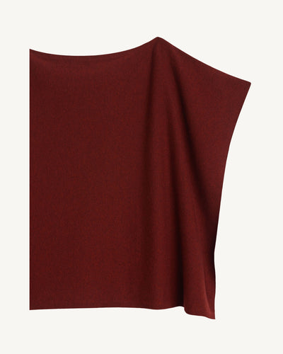 Poncho court-ROUGE D'ORIENT-100% cachemire