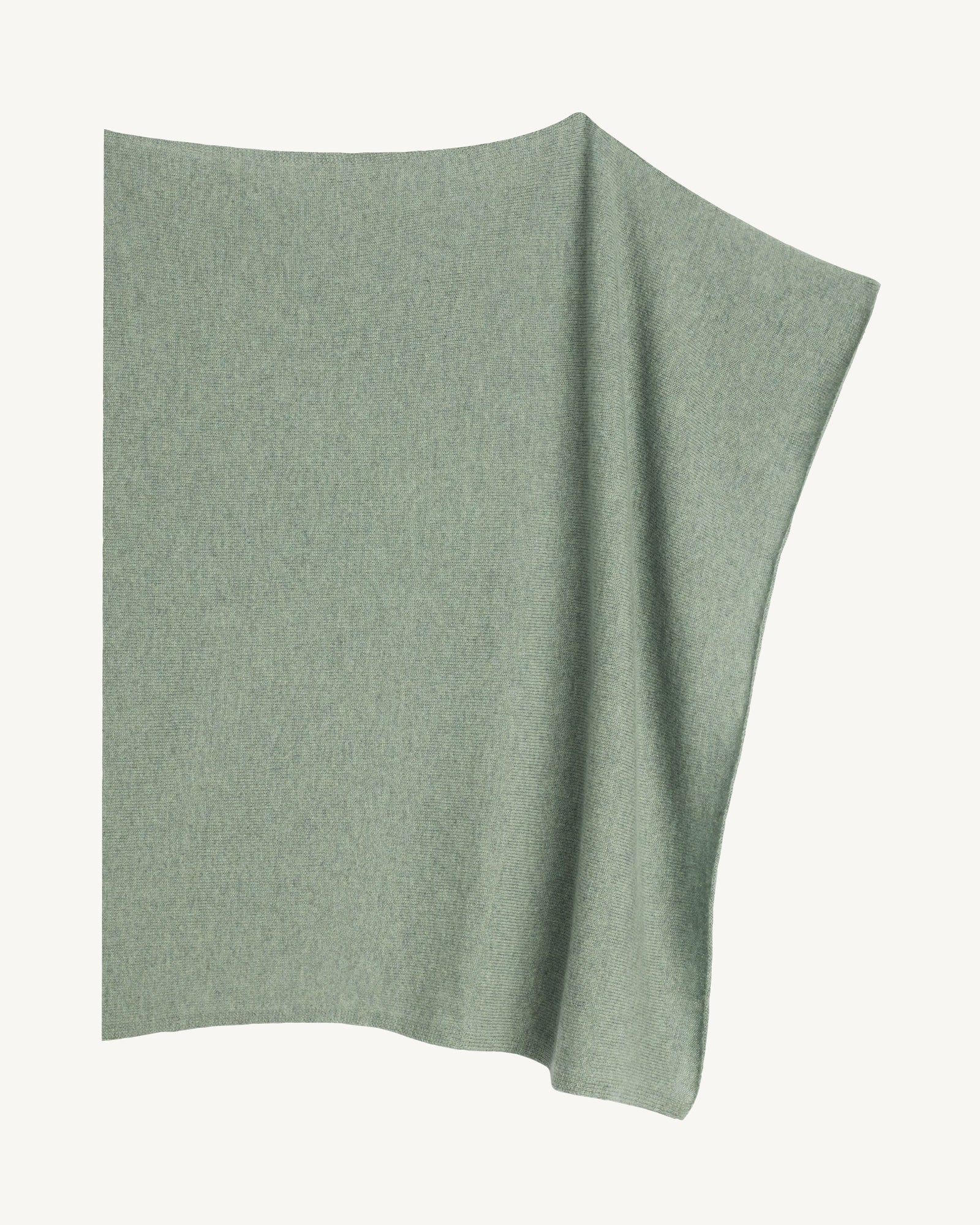 Poncho court-VERT DE GRIS-100% cachemire