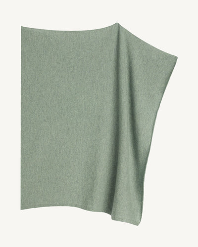 Poncho court-VERT DE GRIS-100% cachemire