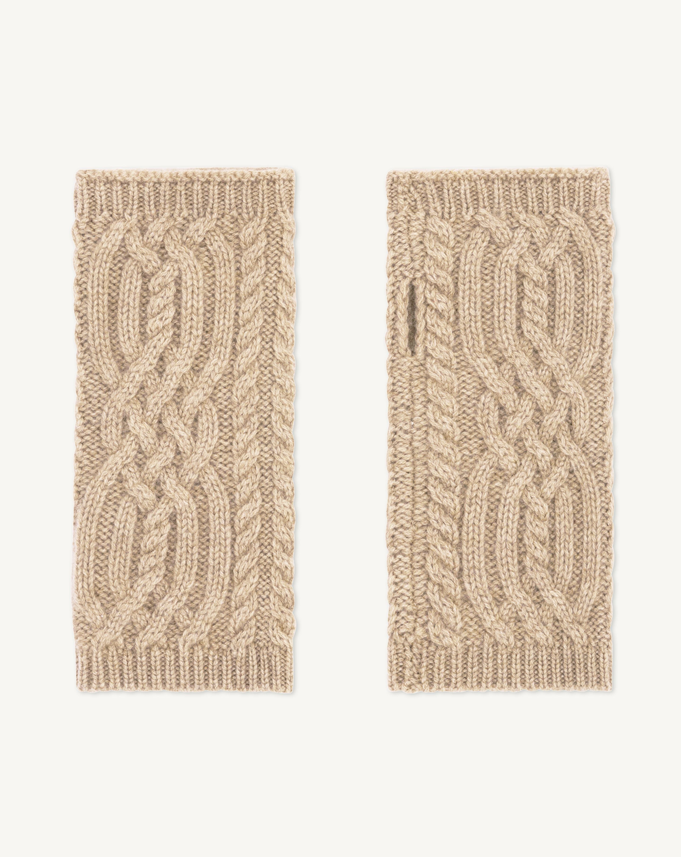 Mitaines à torsades -GALET-100% cachemire