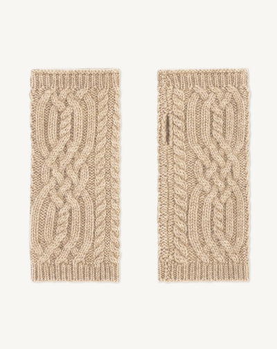 Mitaines à torsades -GALET-100% cachemire