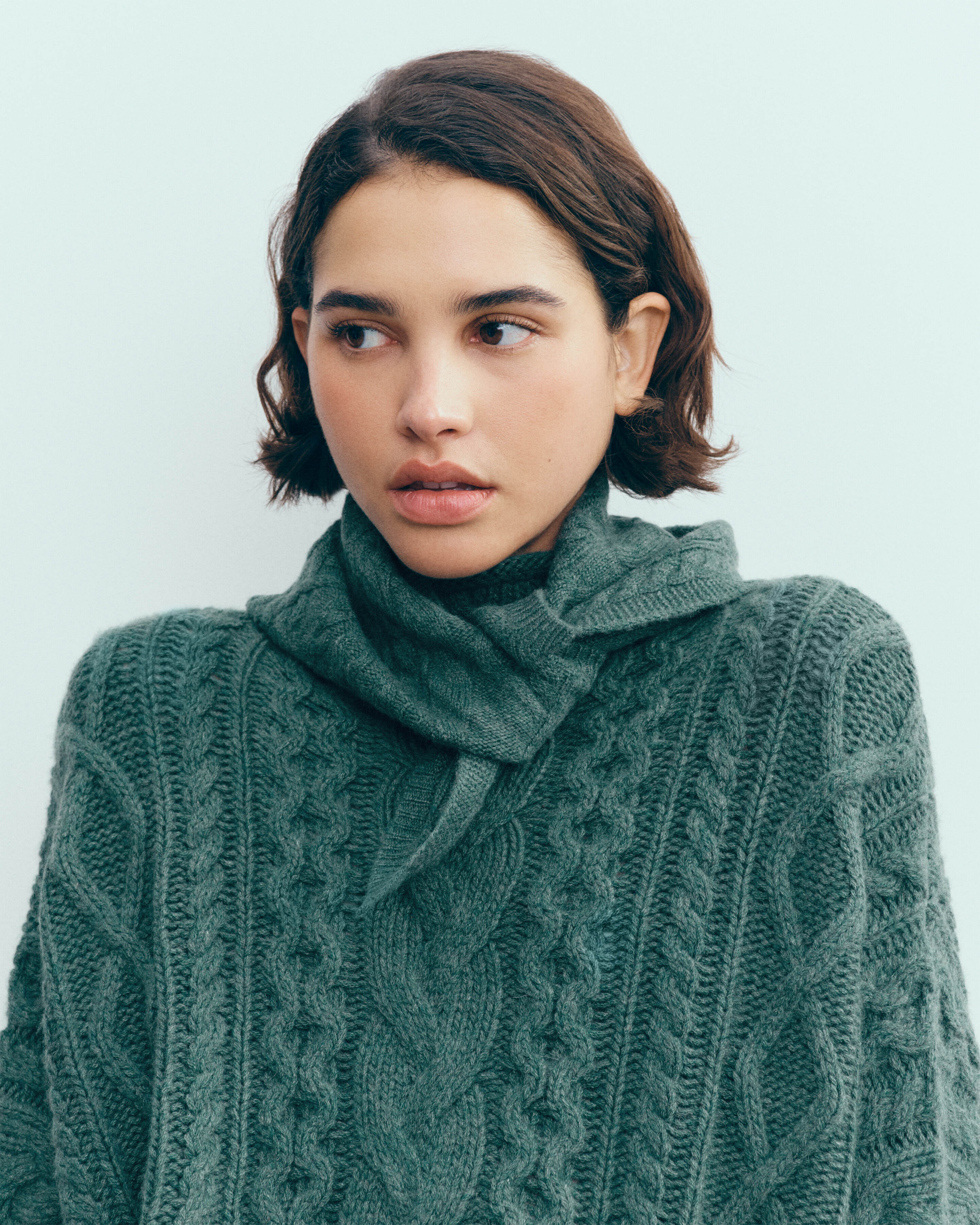 Triangle à torsades les 40 ans-LAURIER-100% cachemire