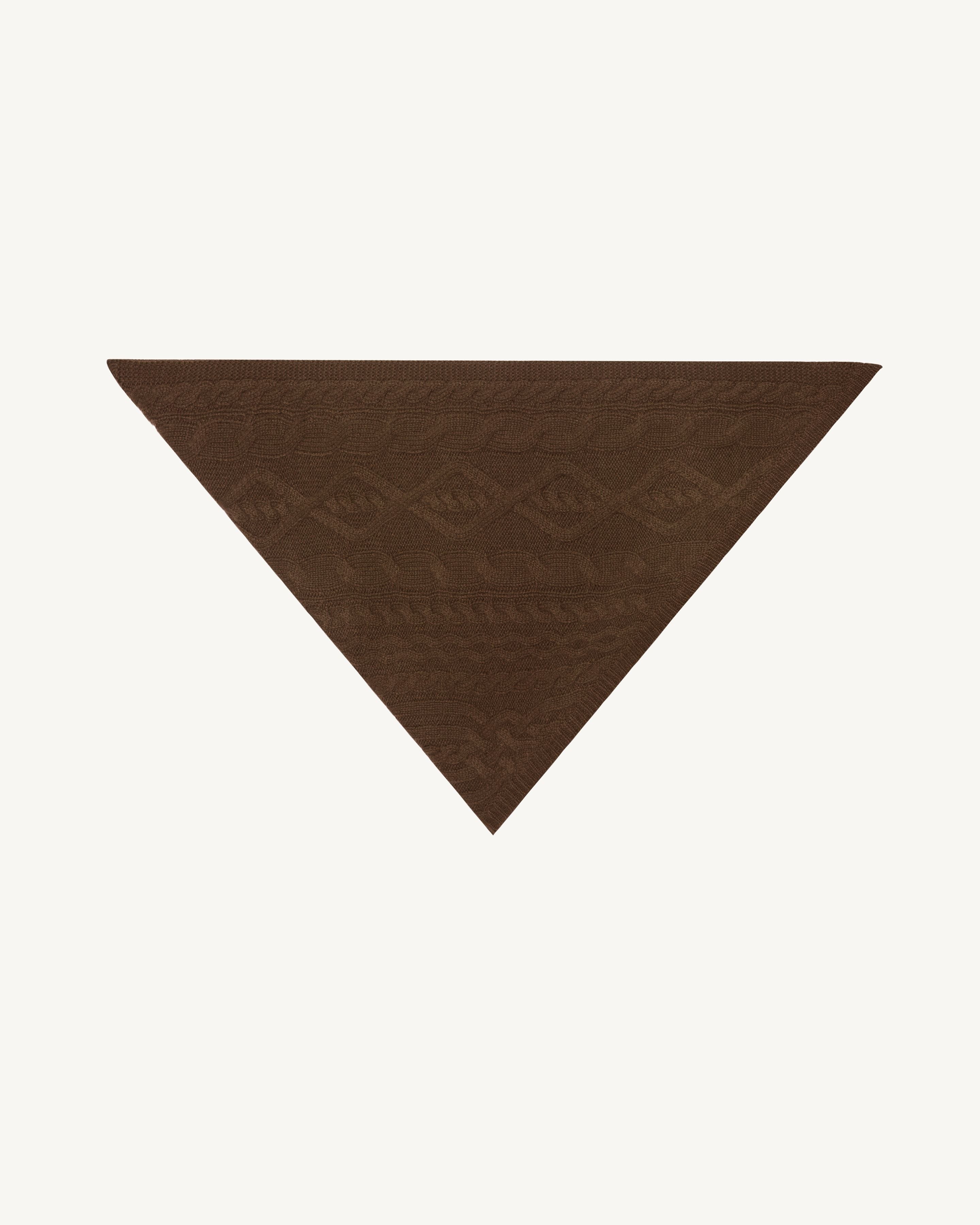 Triangle à torsades-CHOCOLAT-100% cachemire