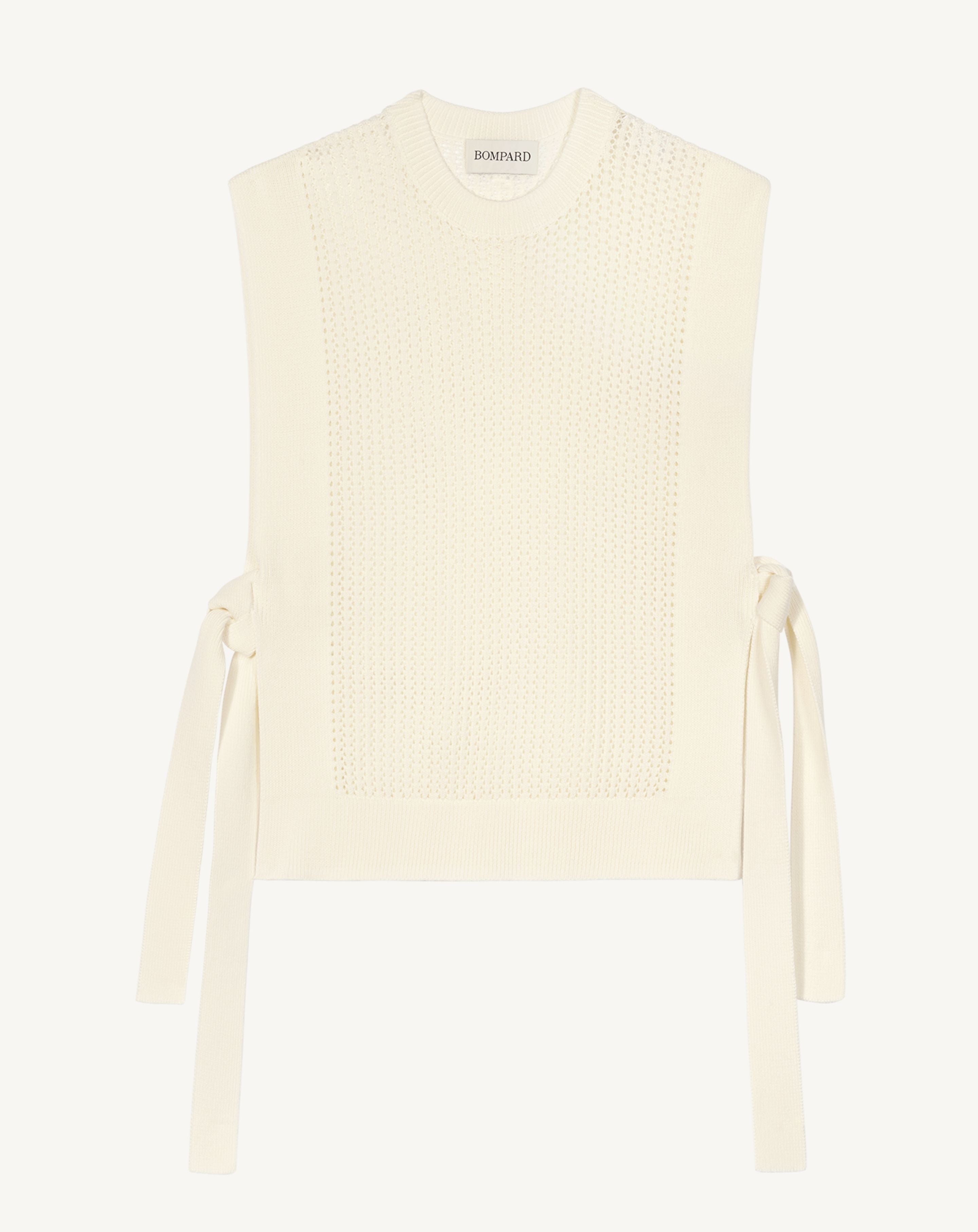 Plastron pointelle-NATUREL-100% coton