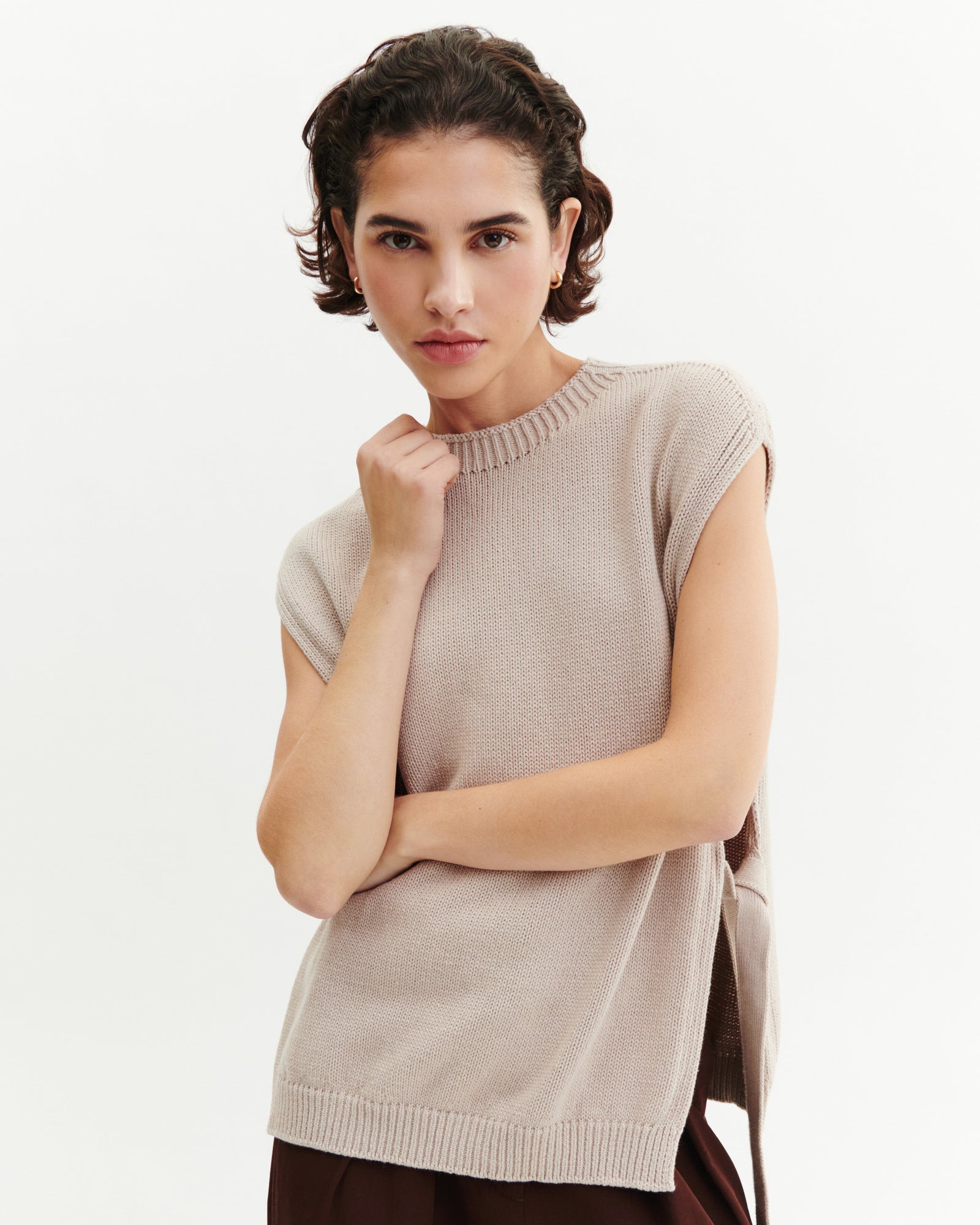 Plastron à nouer-TOURTERELLE-80% coton 20% cachemire