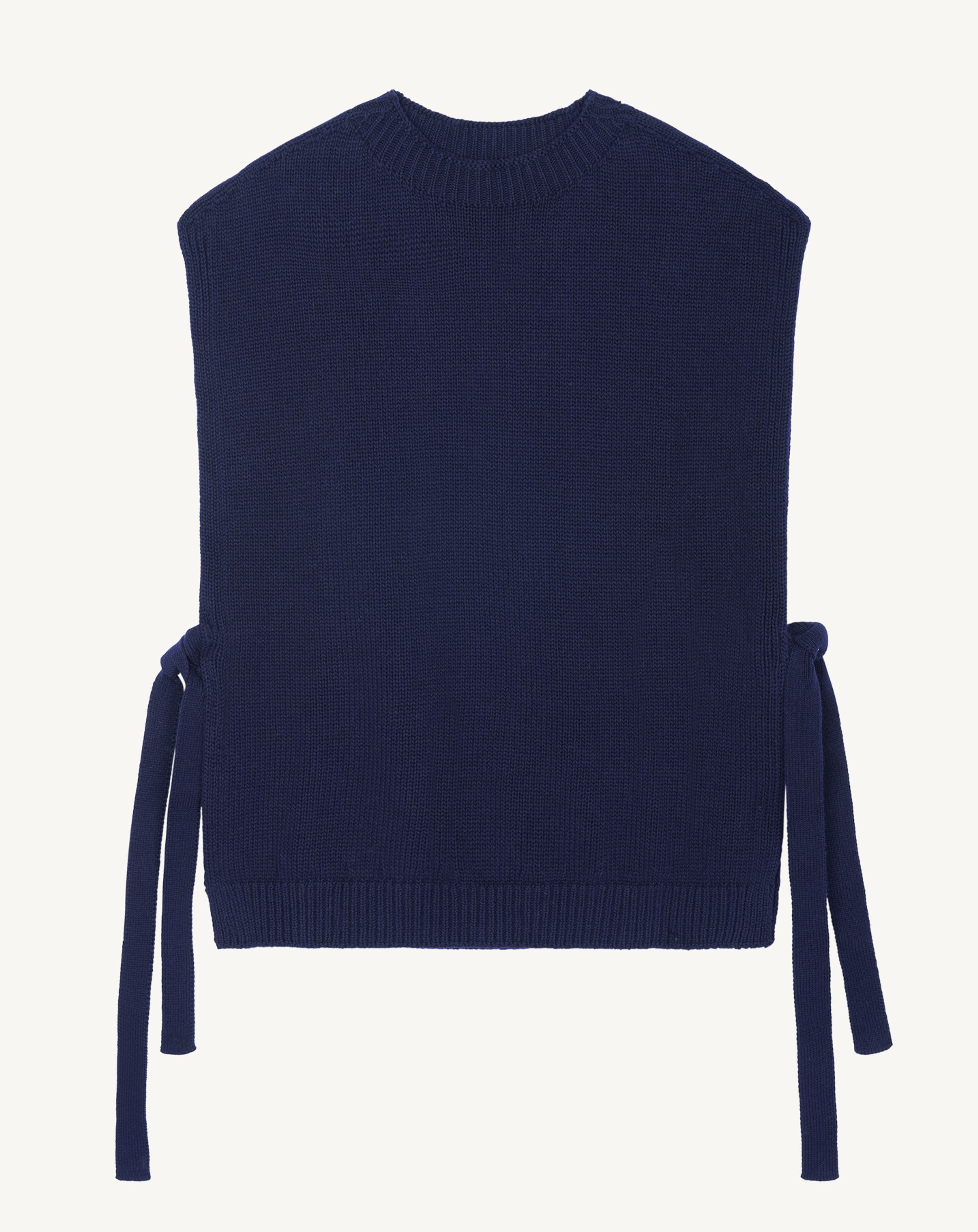 Plastron à nouer-MARINE-80% coton 20% cachemire