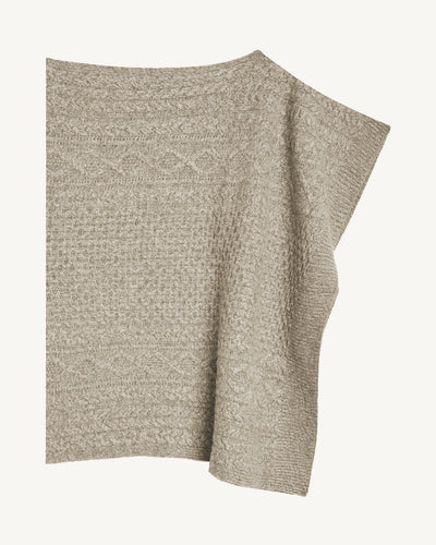 Poncho à torsades-AVOINE/MILLET-100% cachemire