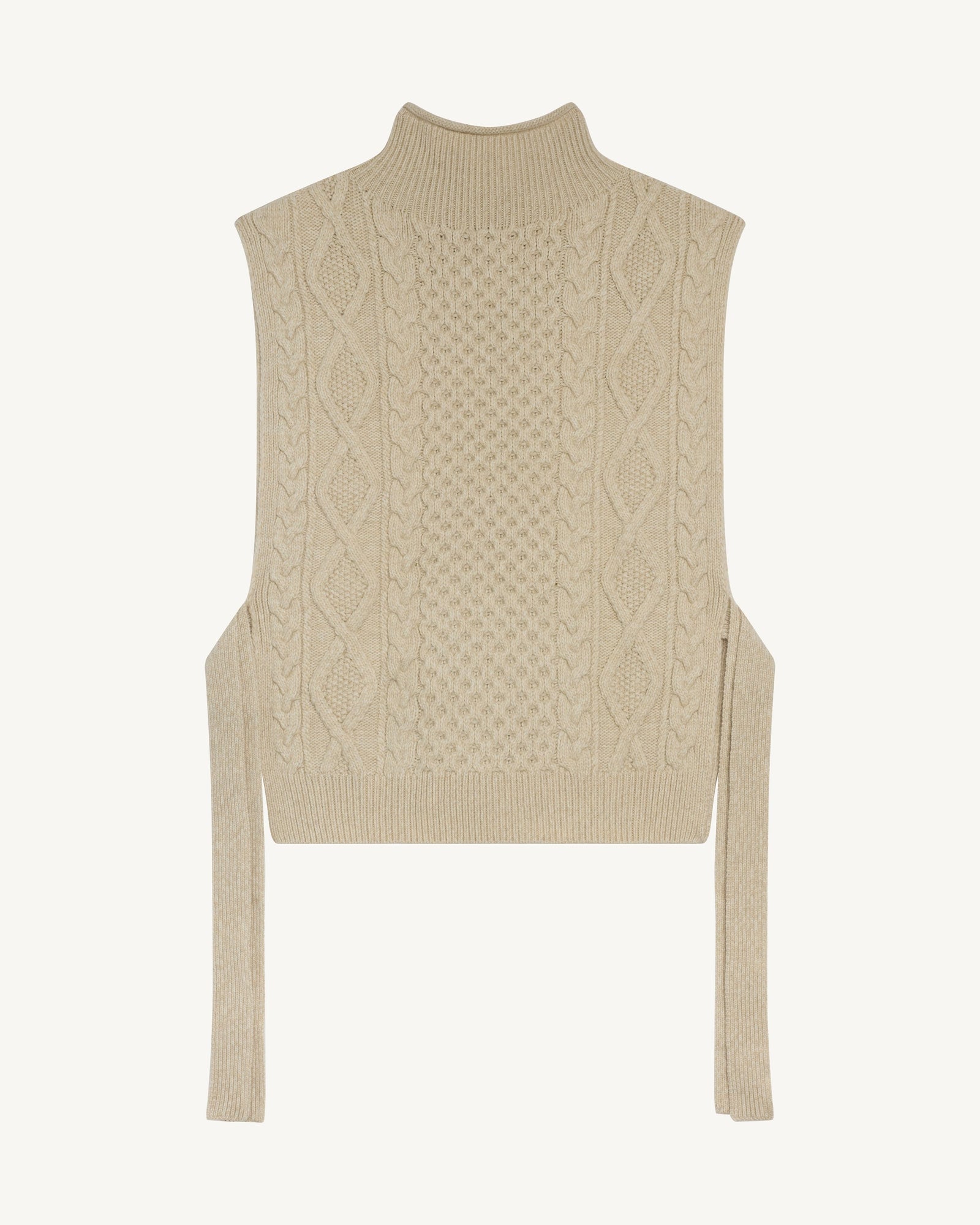 Plastron à torsades-AVOINE/NATUREL-100% cachemire