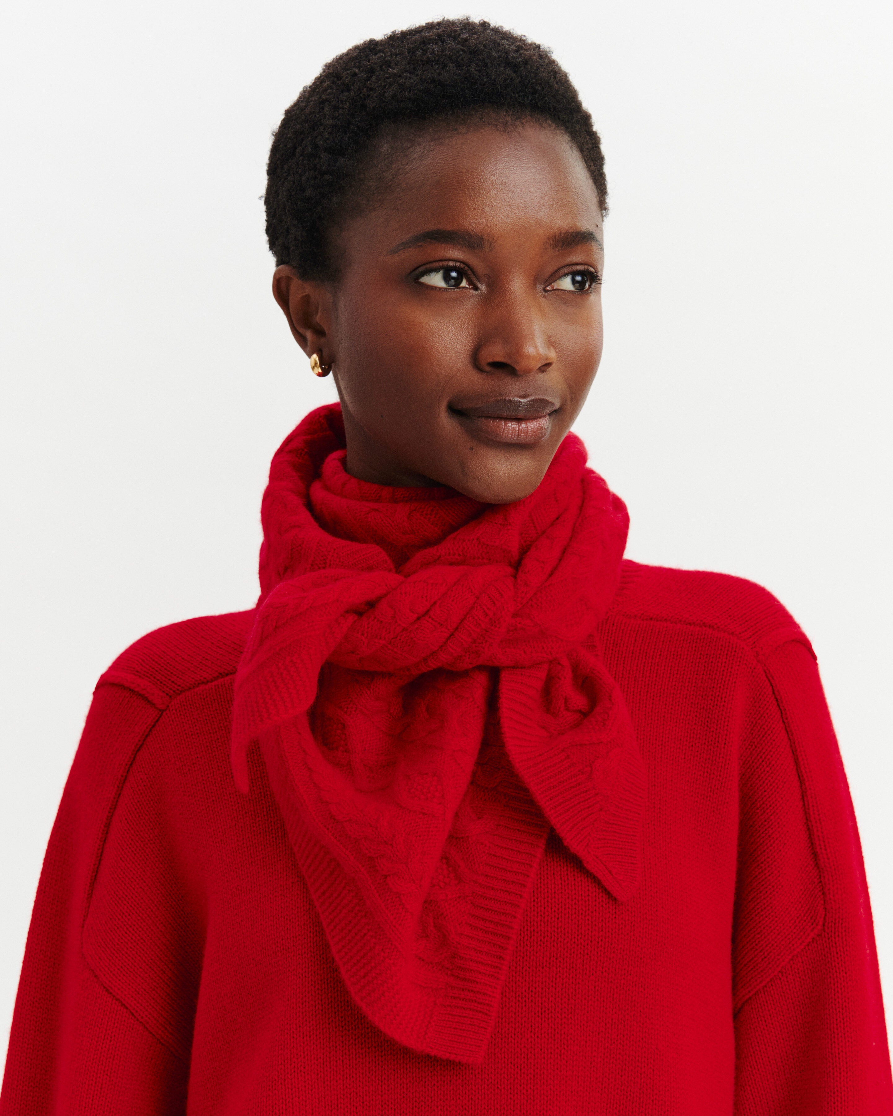 Grand triangle Sacha-ROUGE QUARANTE-100% cachemire