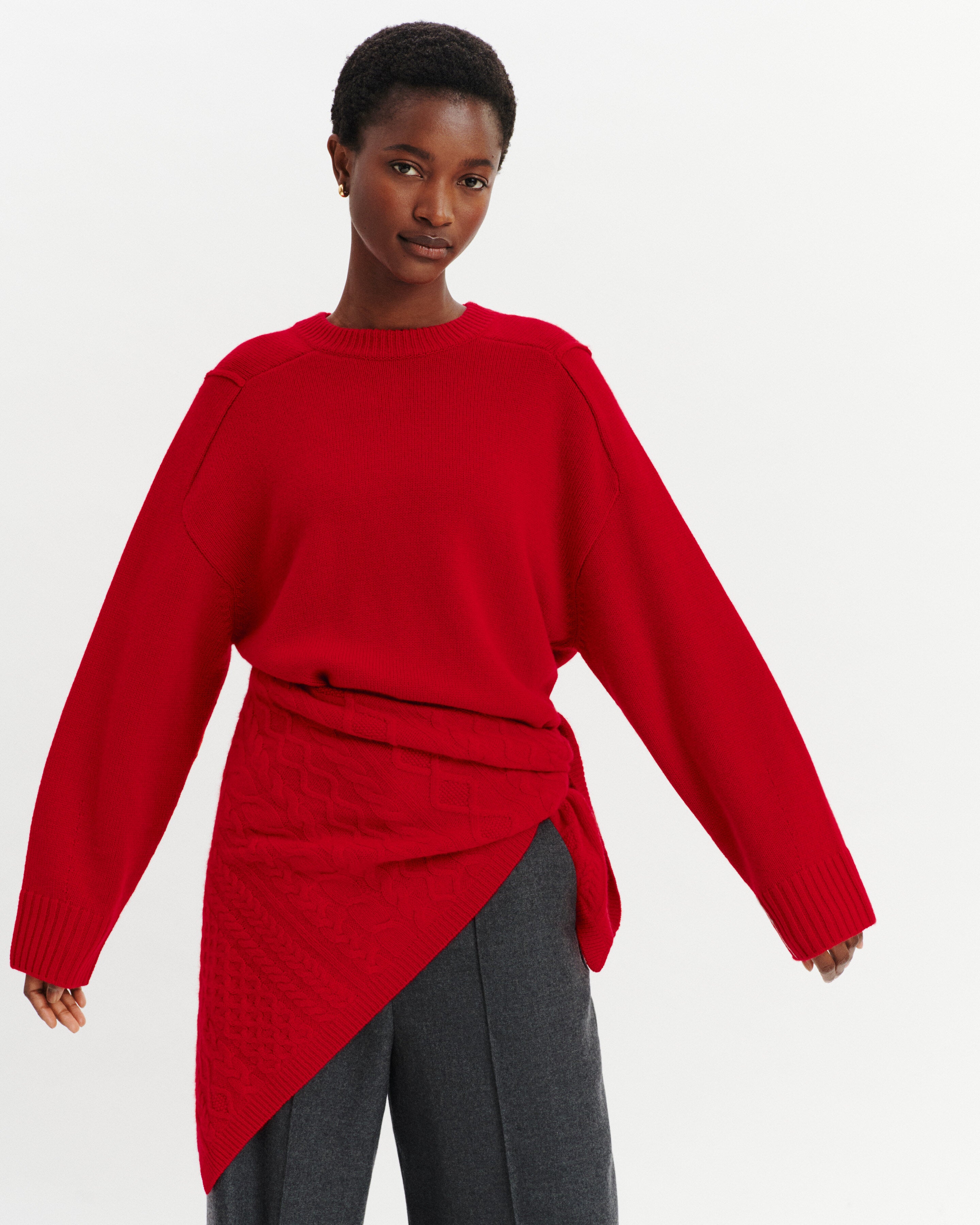 Grand triangle Sacha-ROUGE QUARANTE-100% cachemire
