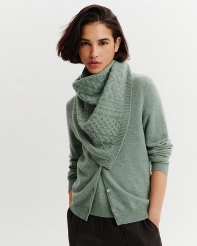 Grand triangle Sacha-VERT DE GRIS-100% cachemire