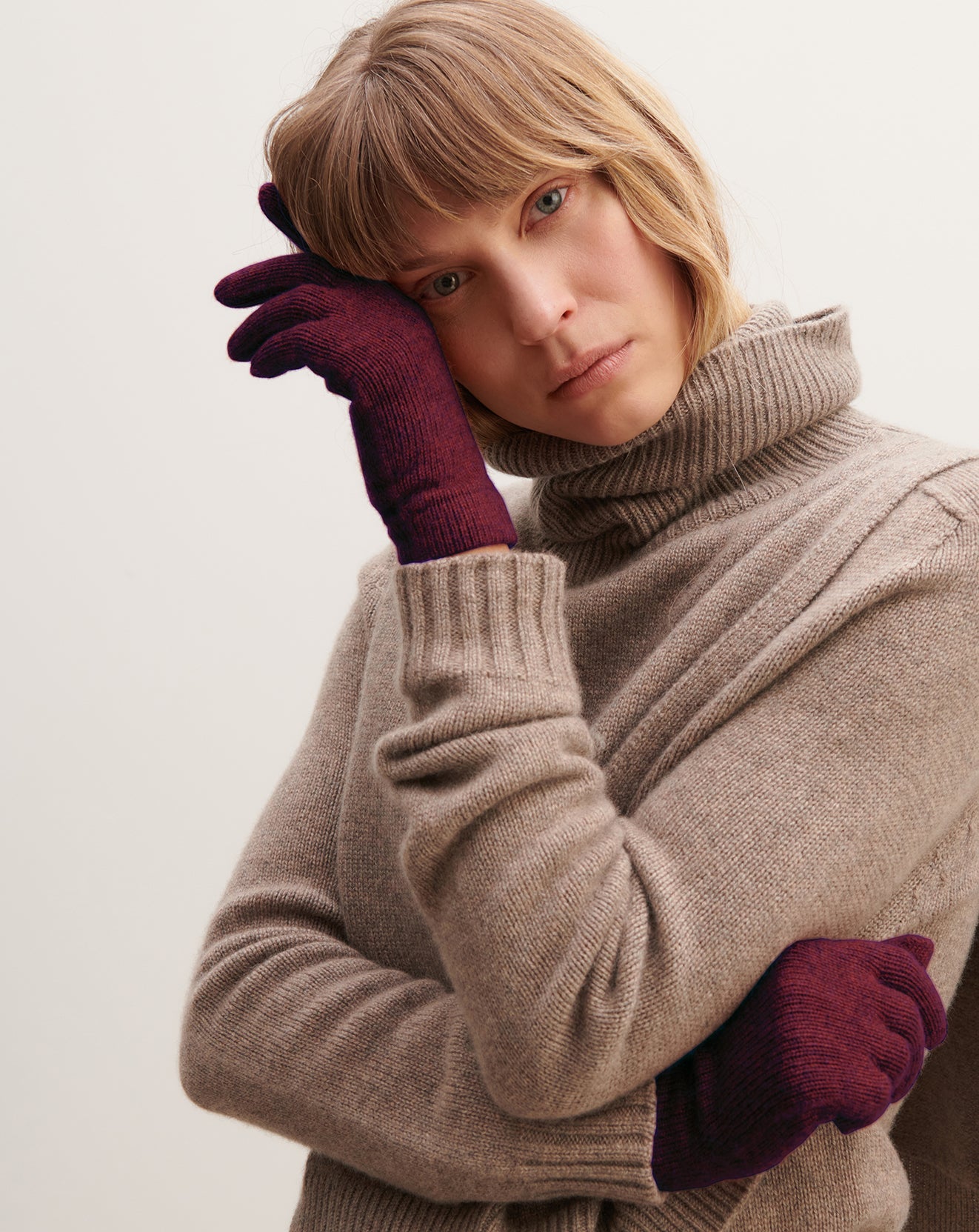 Gants femme-PRUNELLIER-100% cachemire