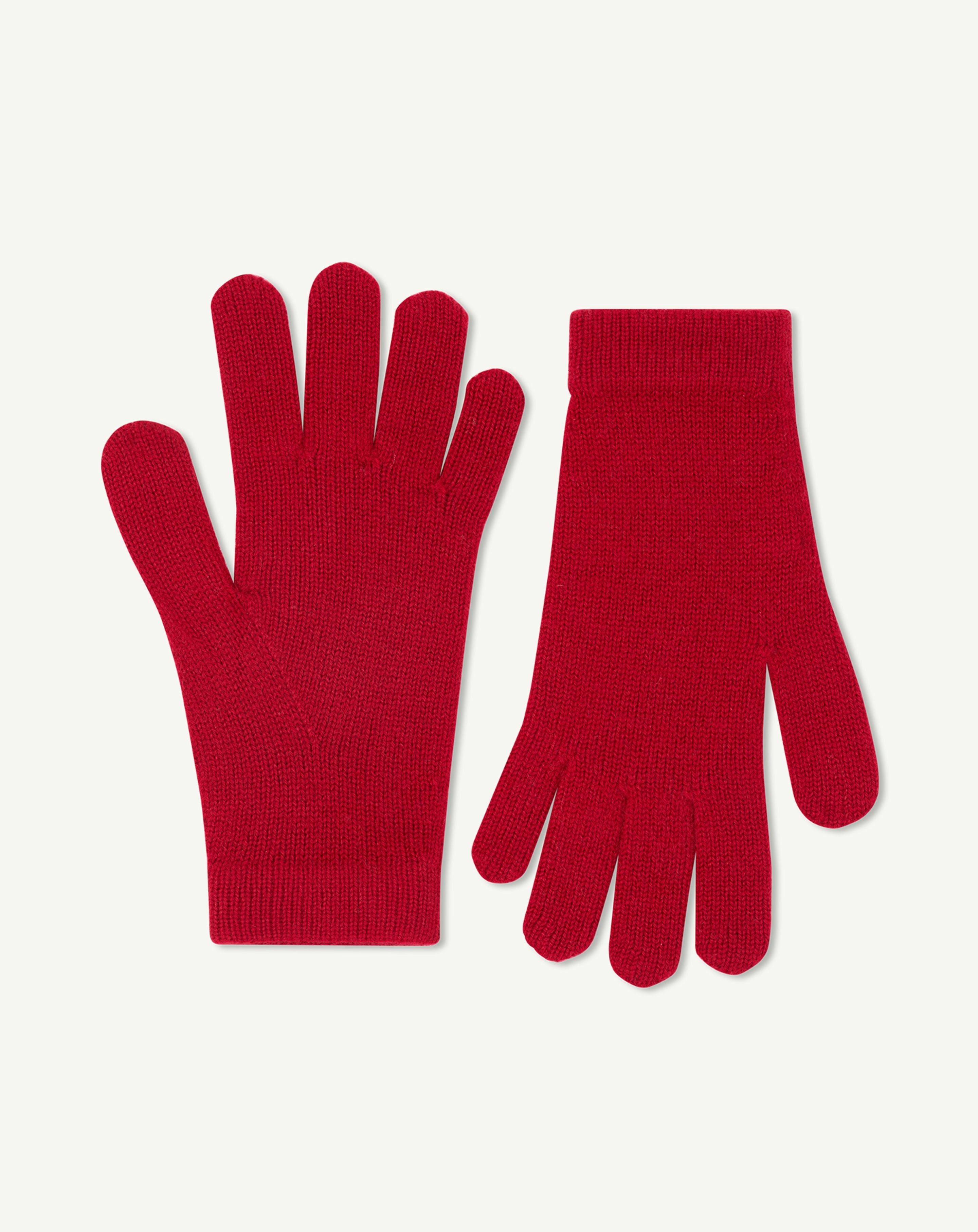 Gants femme-ROUGE TANGO-100% cachemire