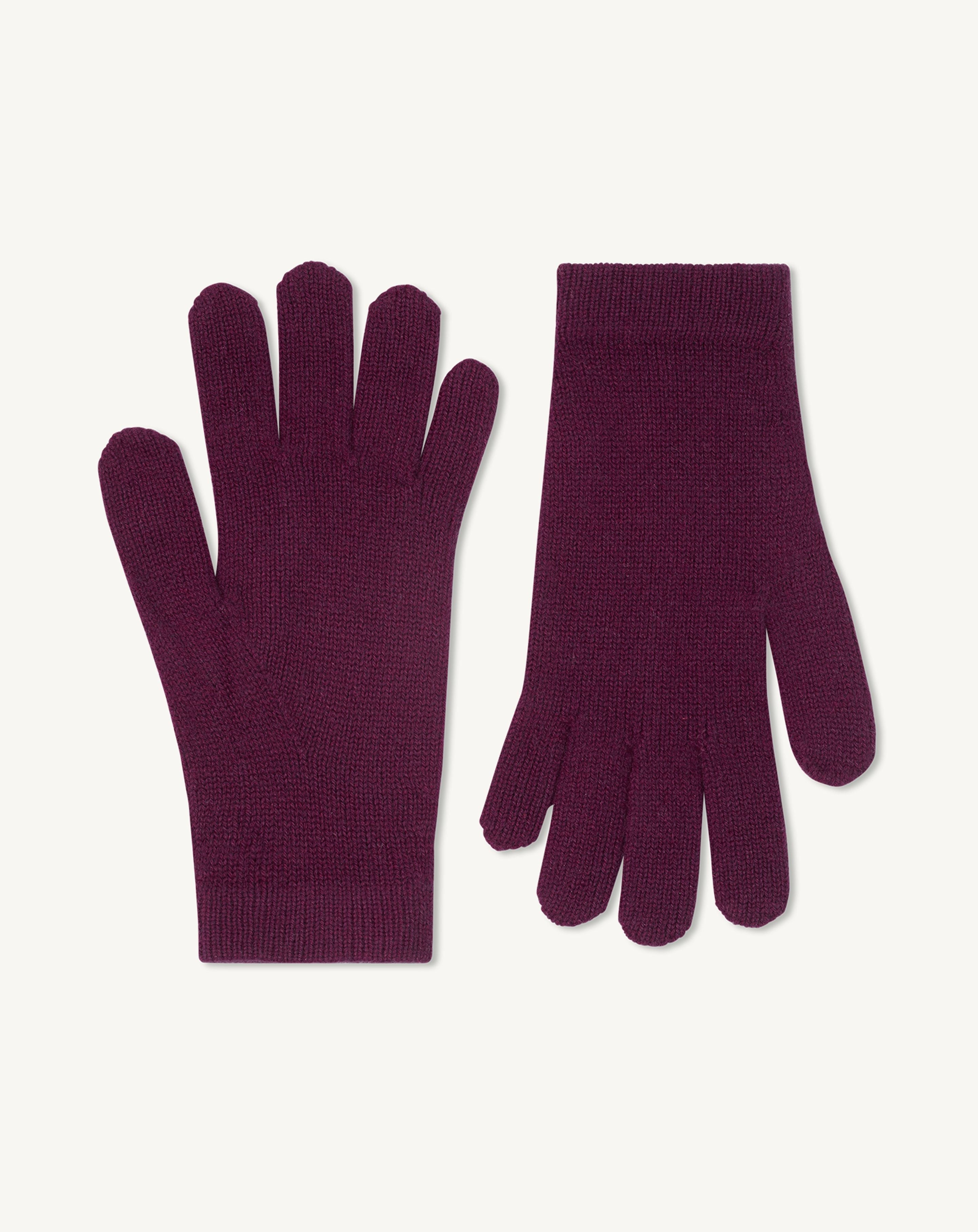 Gants femme-PRUNE DAMAS-100% cachemire