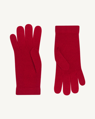 Gants femme-ROUGE QUARANTE-100% cachemire