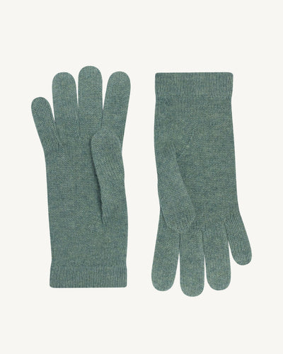 Gants femme-VERT DE GRIS-100% cachemire