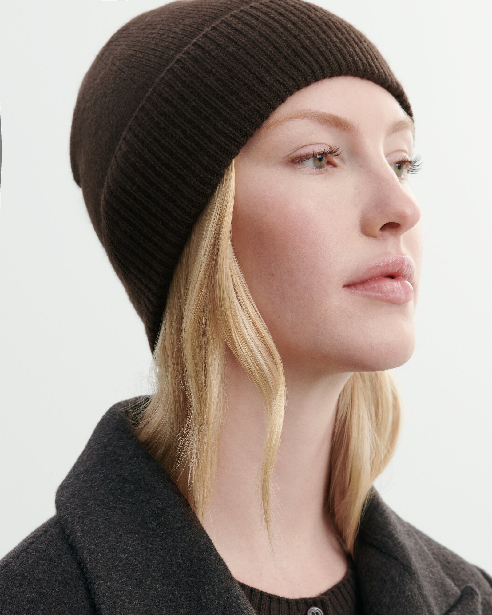 Bonnet classique-CHOCOLAT-100% cachemire