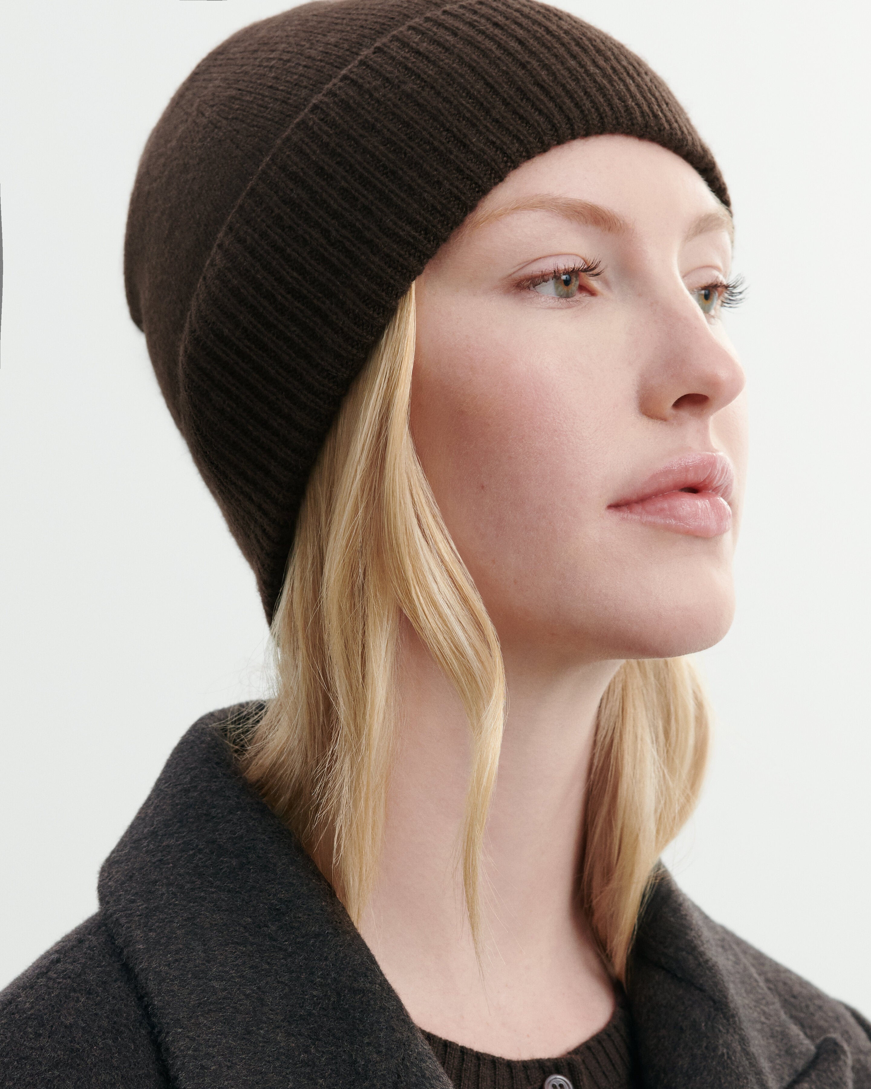 Bonnet classique-CHOCOLAT-100% cachemire