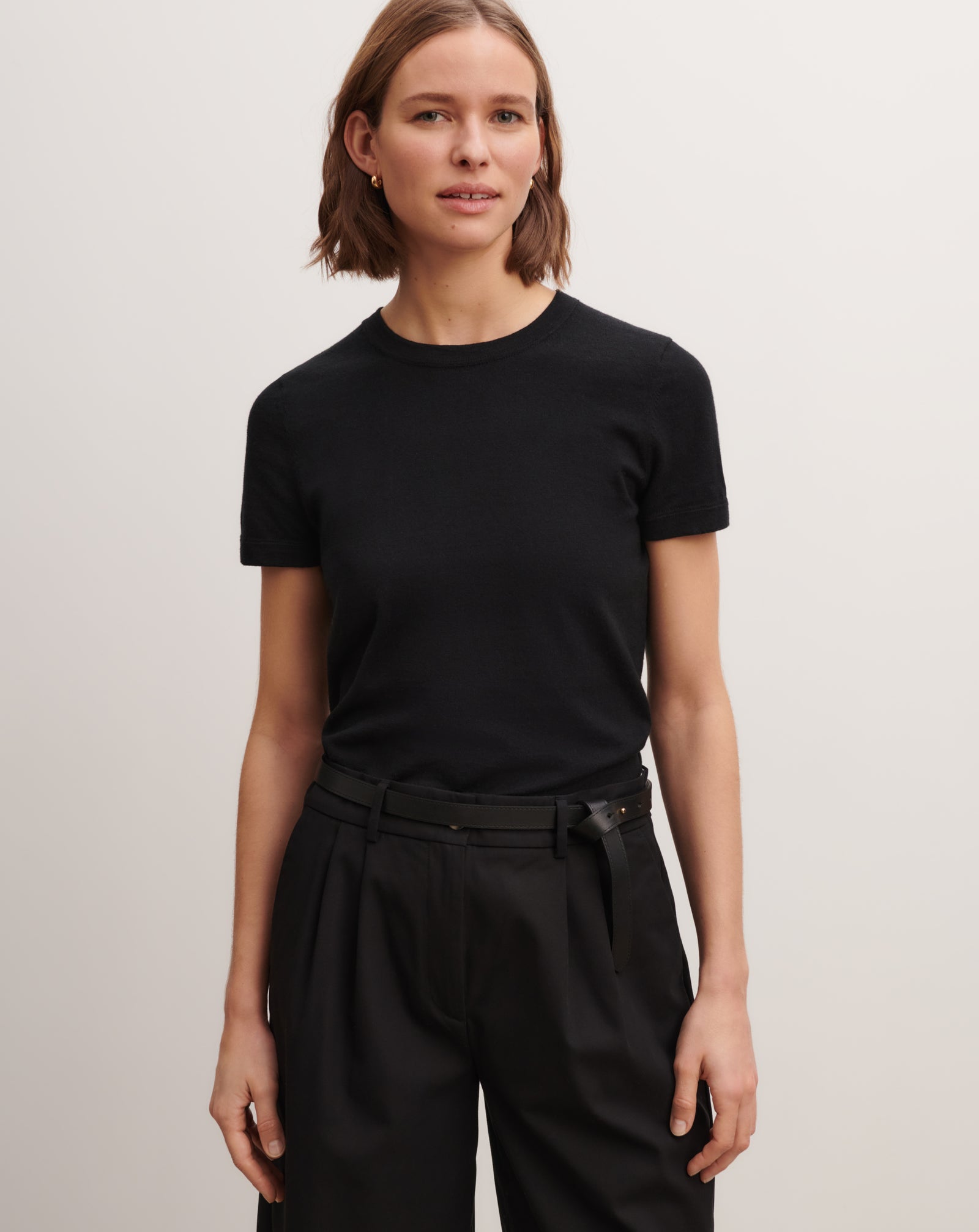 Ceinture à nouer-NOIR-100% CUIR