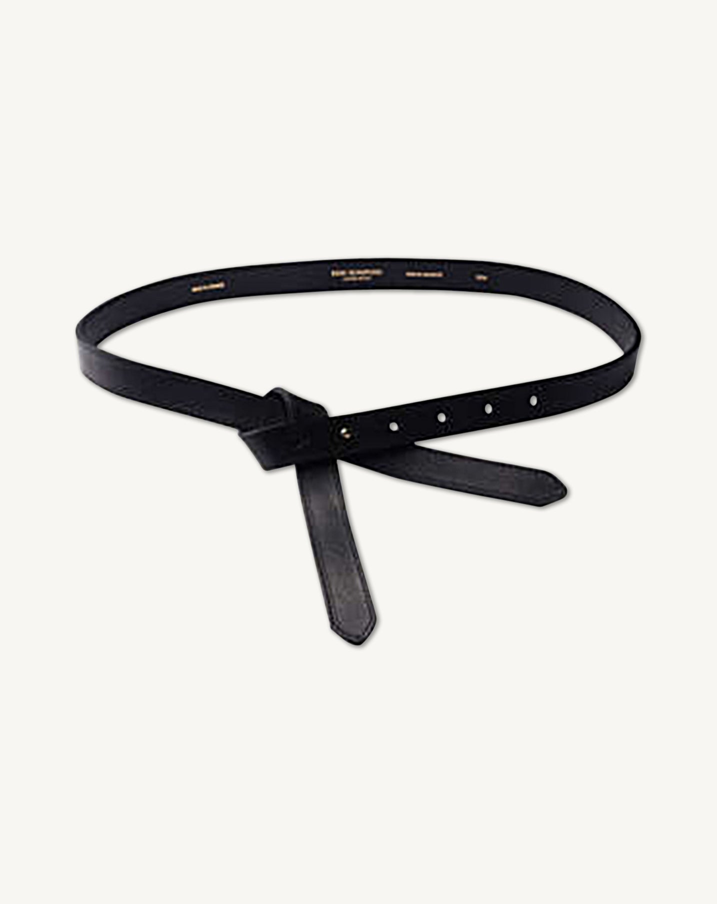 Ceinture à nouer-NOIR-100% CUIR