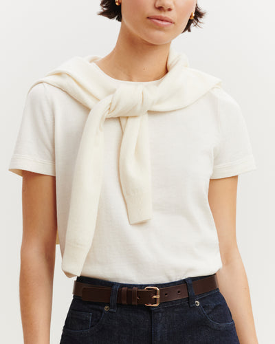 Ceinture fine-CHOCOLAT-100% cuir
