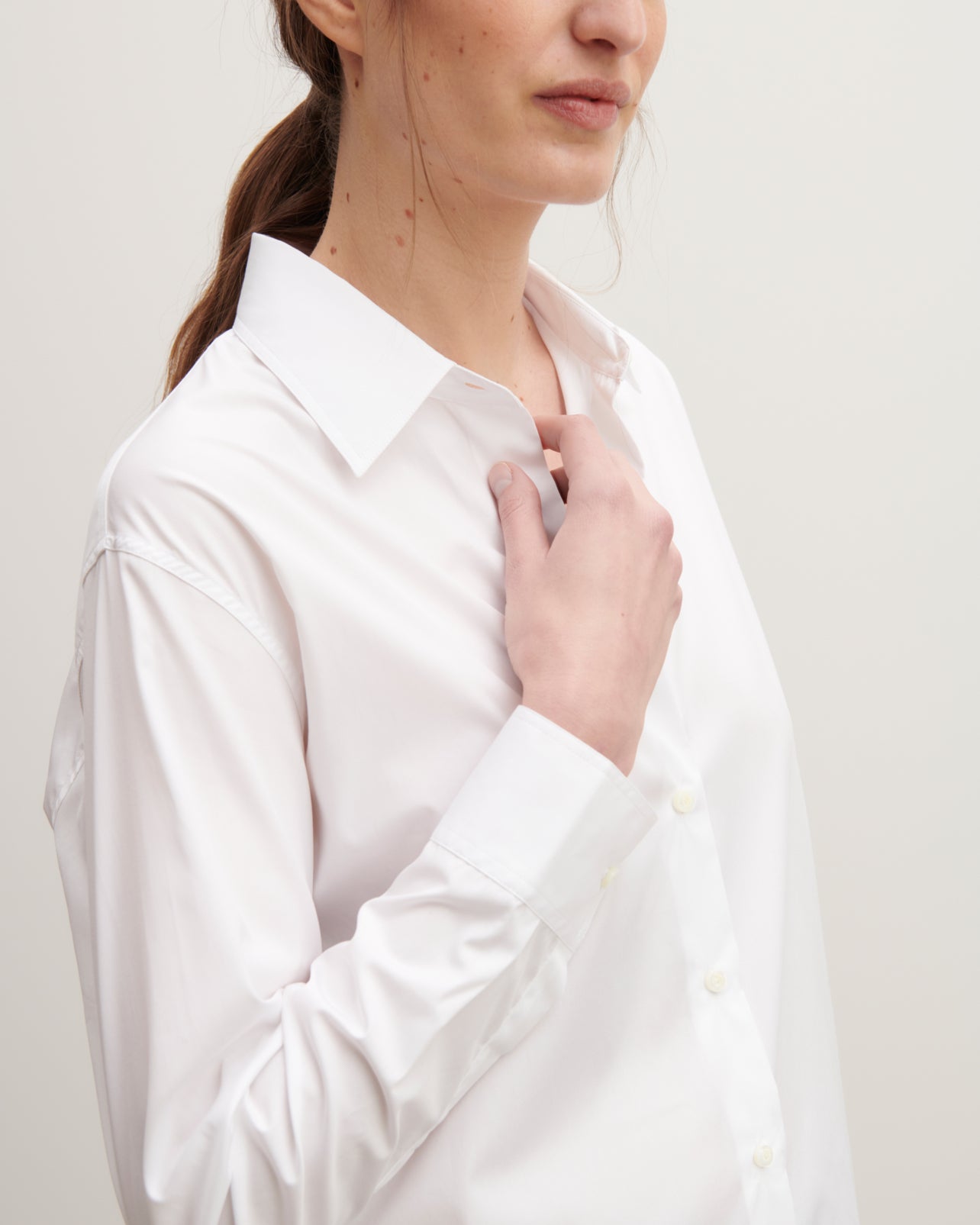 Chemise ample à poche-BLANC-100% COTON
