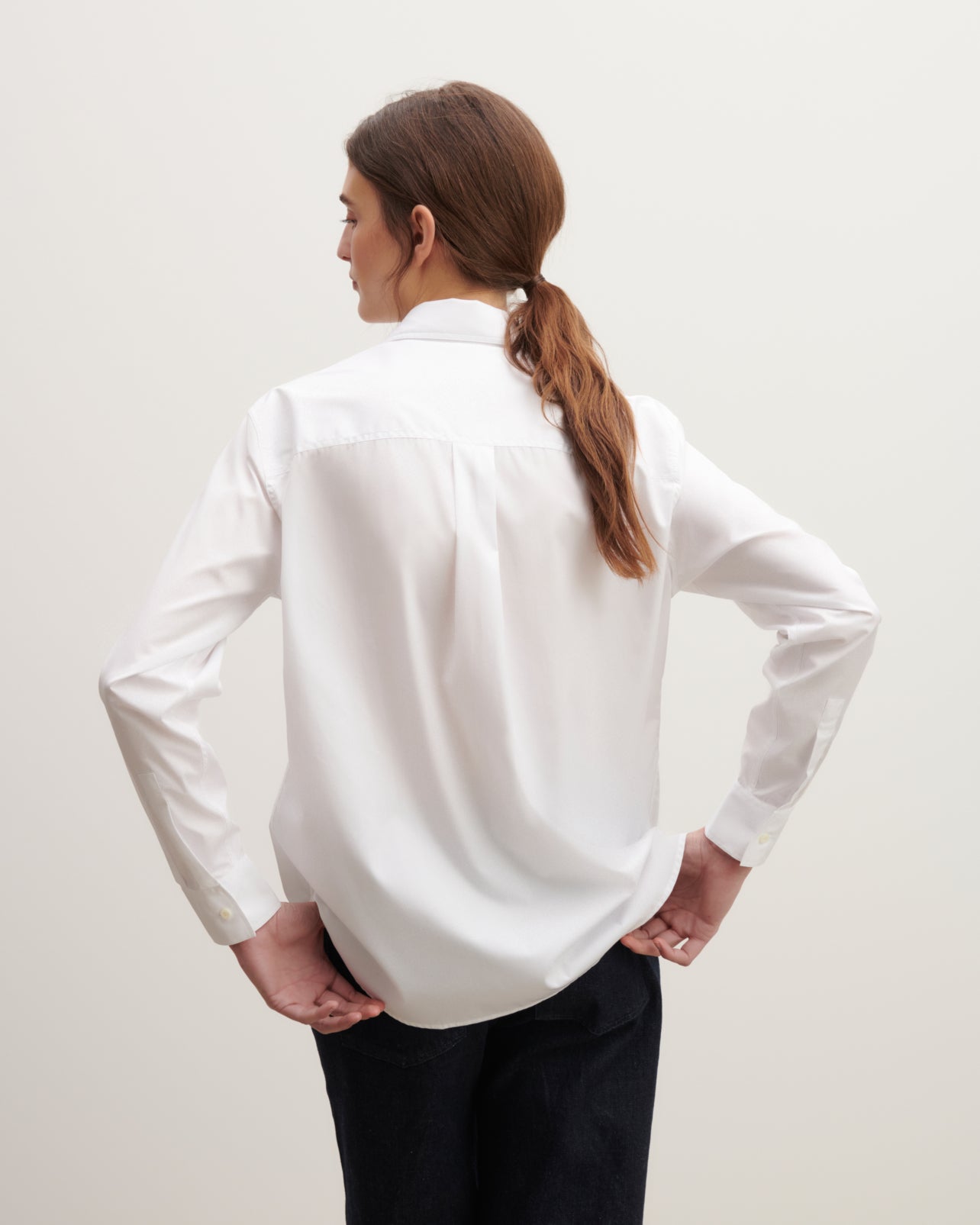 Chemise ample à poche-BLANC-100% COTON